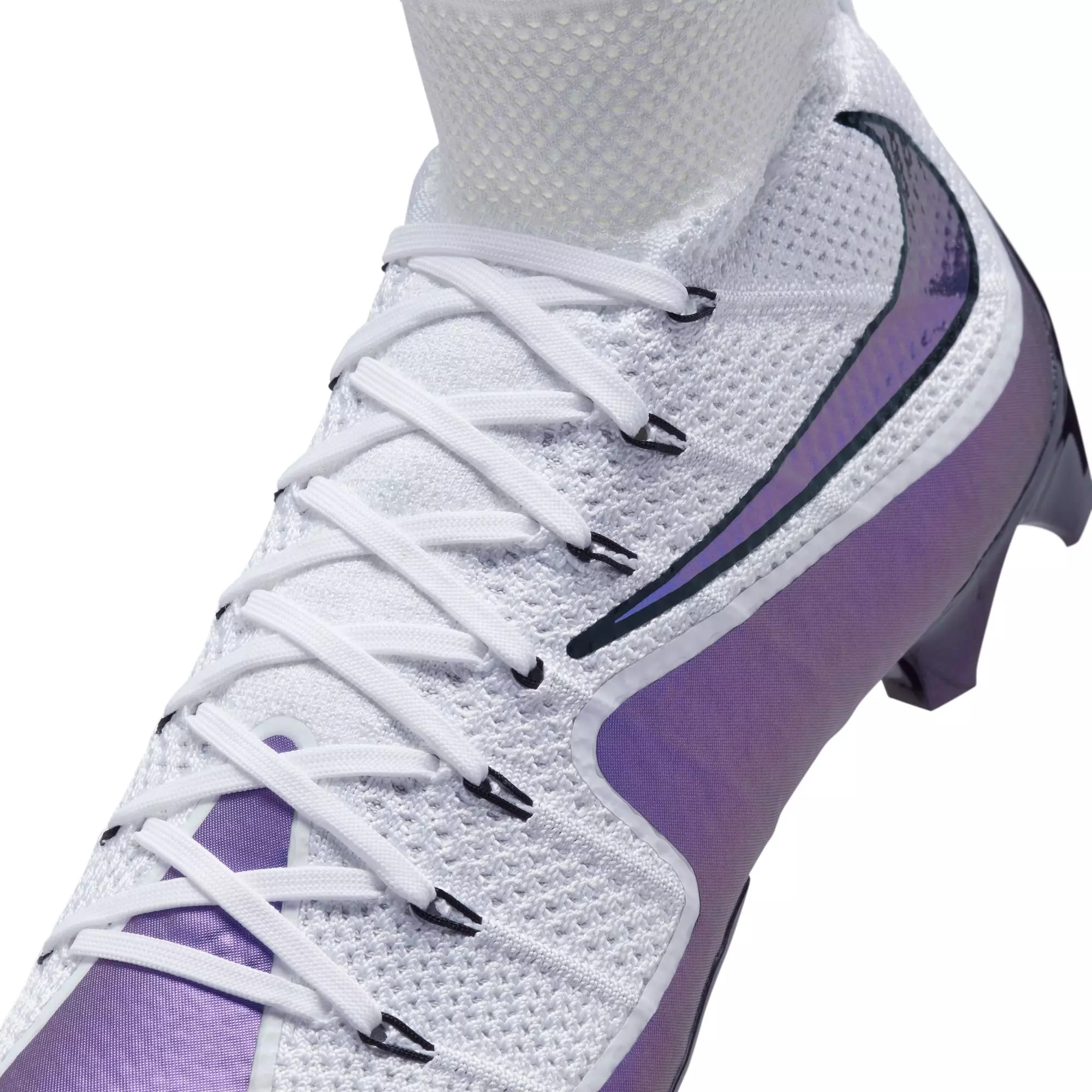 Nike Vapor Edge 360 Untouchable "White Purple/Iridescent" Men's Football Cleat - WHITE/BLACK/PURPLE
