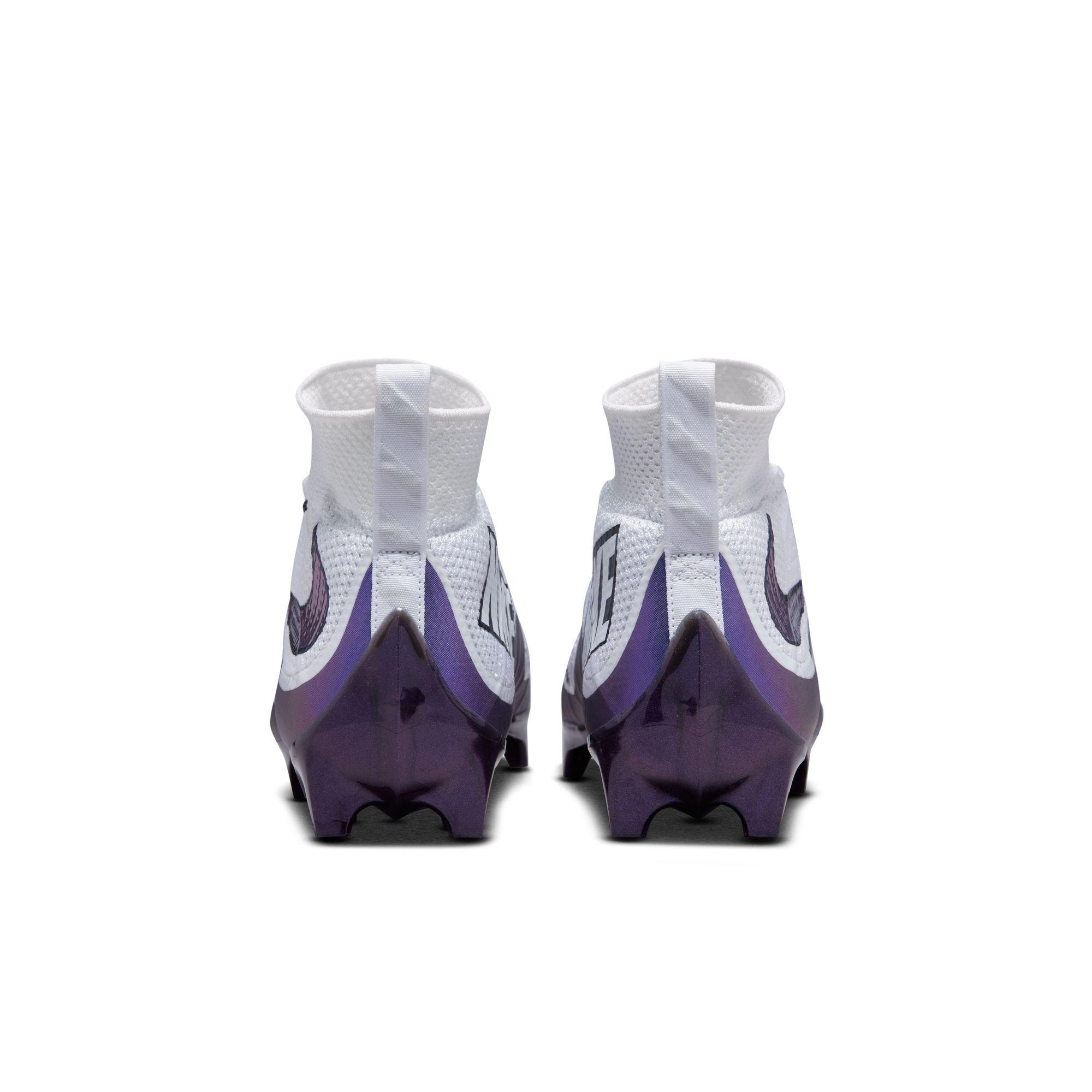 Nike Vapor Edge 360 Untouchable "White Purple/Iridescent" Men's Football Cleat - WHITE/BLACK/PURPLE Thumbnail View 7