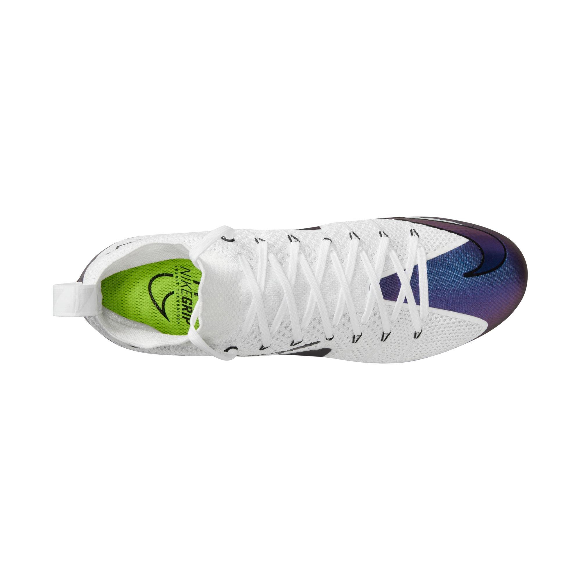 Nike Vapor Edge 360 Untouchable "White Purple/Iridescent" Men's Football Cleat - WHITE/BLACK/PURPLE Thumbnail View 8