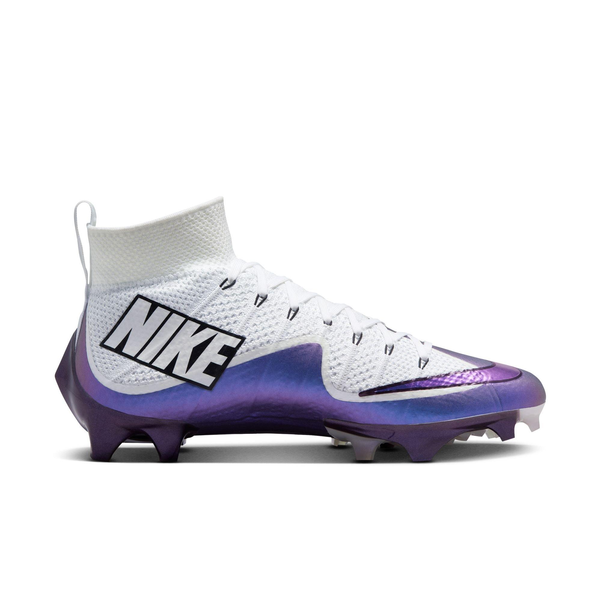 Nike Vapor Edge 360 Untouchable "White Purple/Iridescent" Men's Football Cleat - WHITE/BLACK/PURPLE Thumbnail View 1