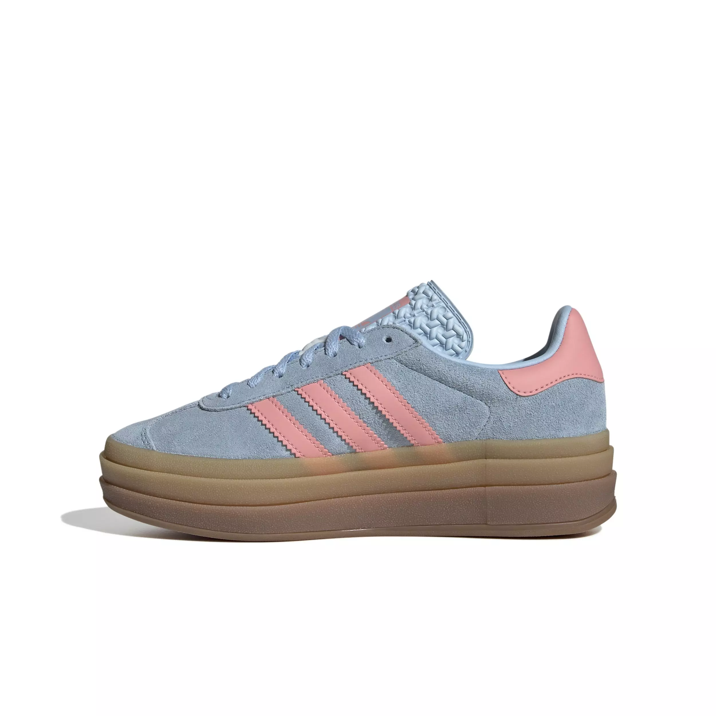adidas Originals Gazelle Bold "Clear Sky/Semi Pink Spark/Silver Metallic" Grade School Girls' Shoe - BLUE/PINK
