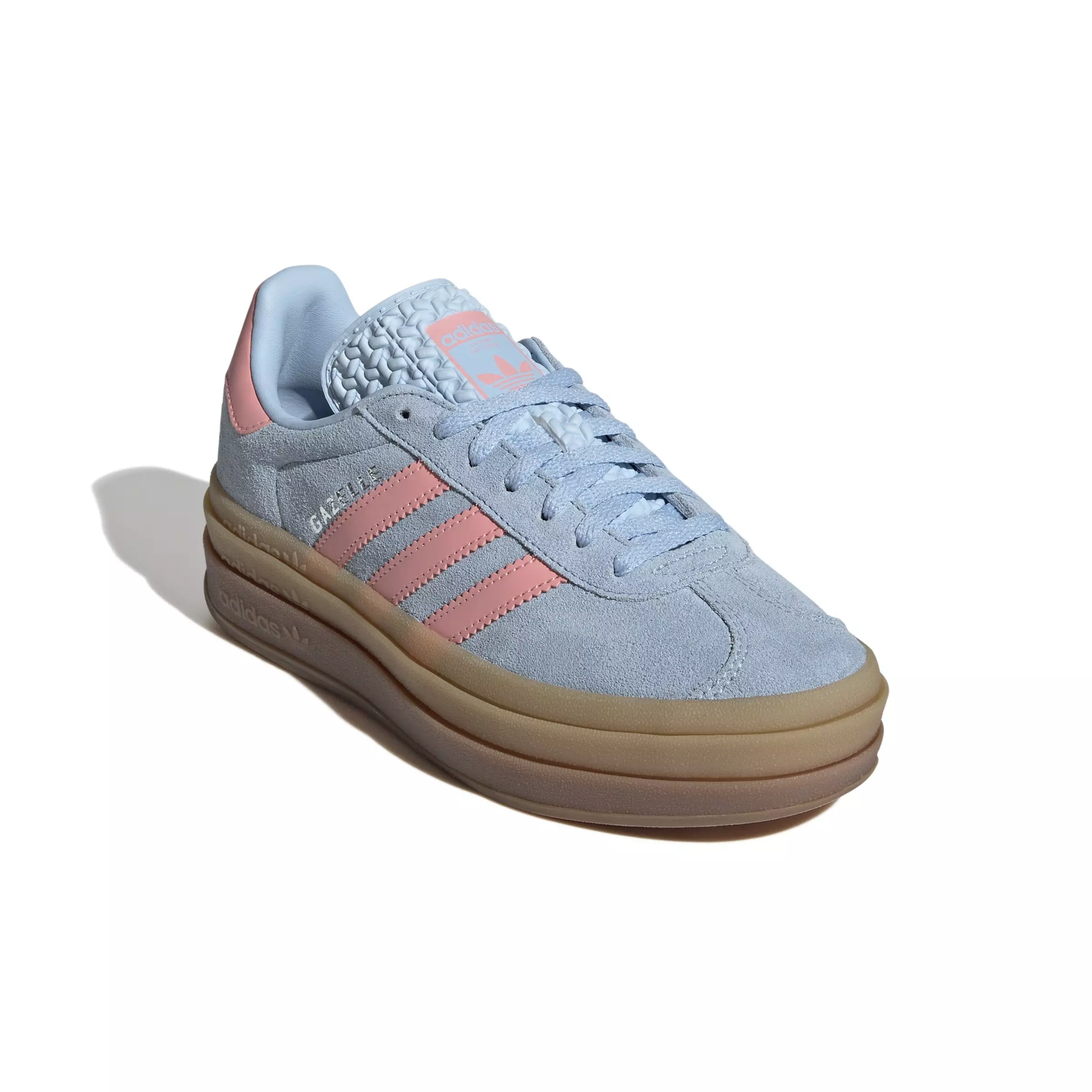 adidas Originals Gazelle Bold "Clear Sky/Semi Pink Spark/Silver Metallic" Grade School Girls' Shoe - BLUE/PINK
