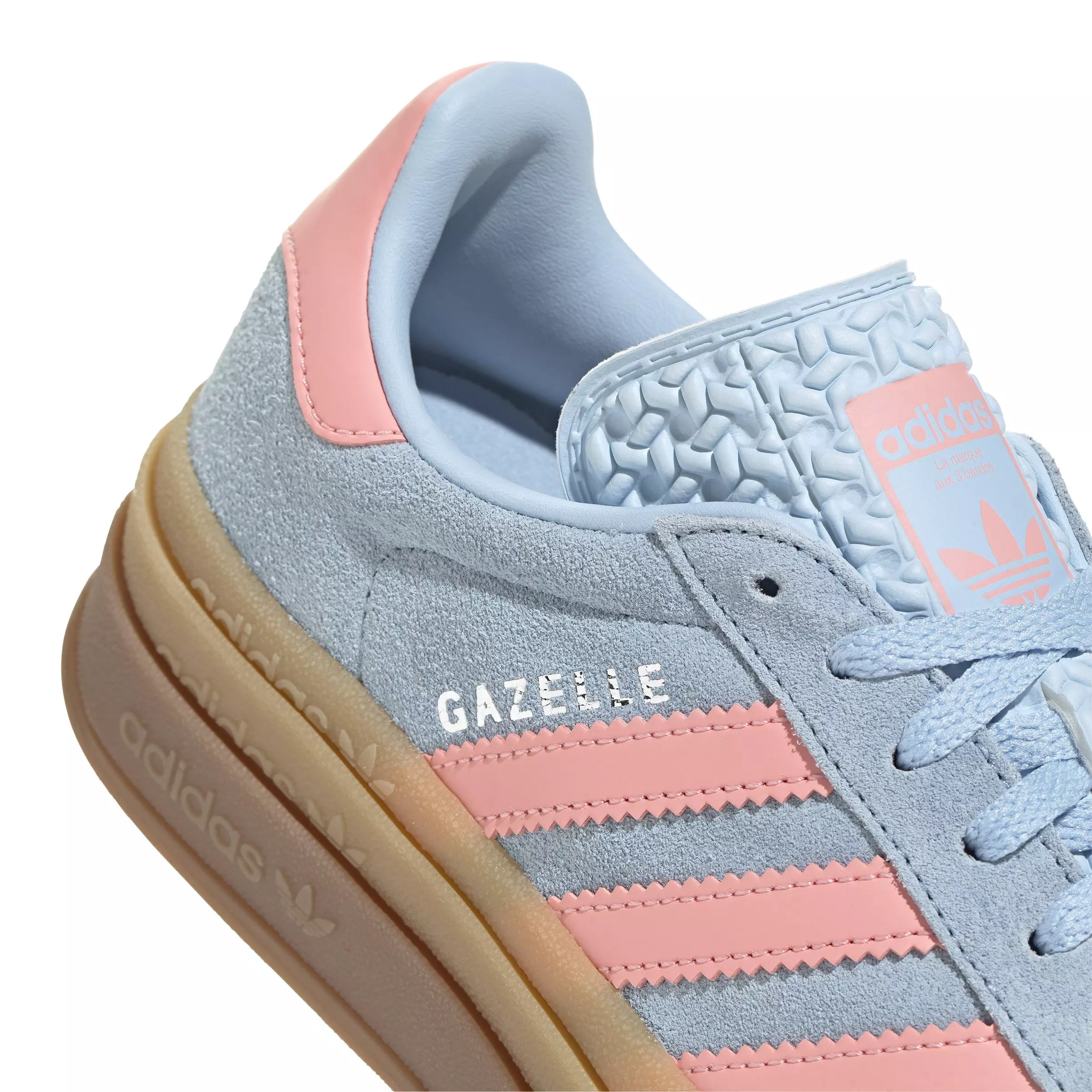 adidas Originals Gazelle Bold "Clear Sky/Semi Pink Spark/Silver Metallic" Grade School Girls' Shoe - BLUE/PINK