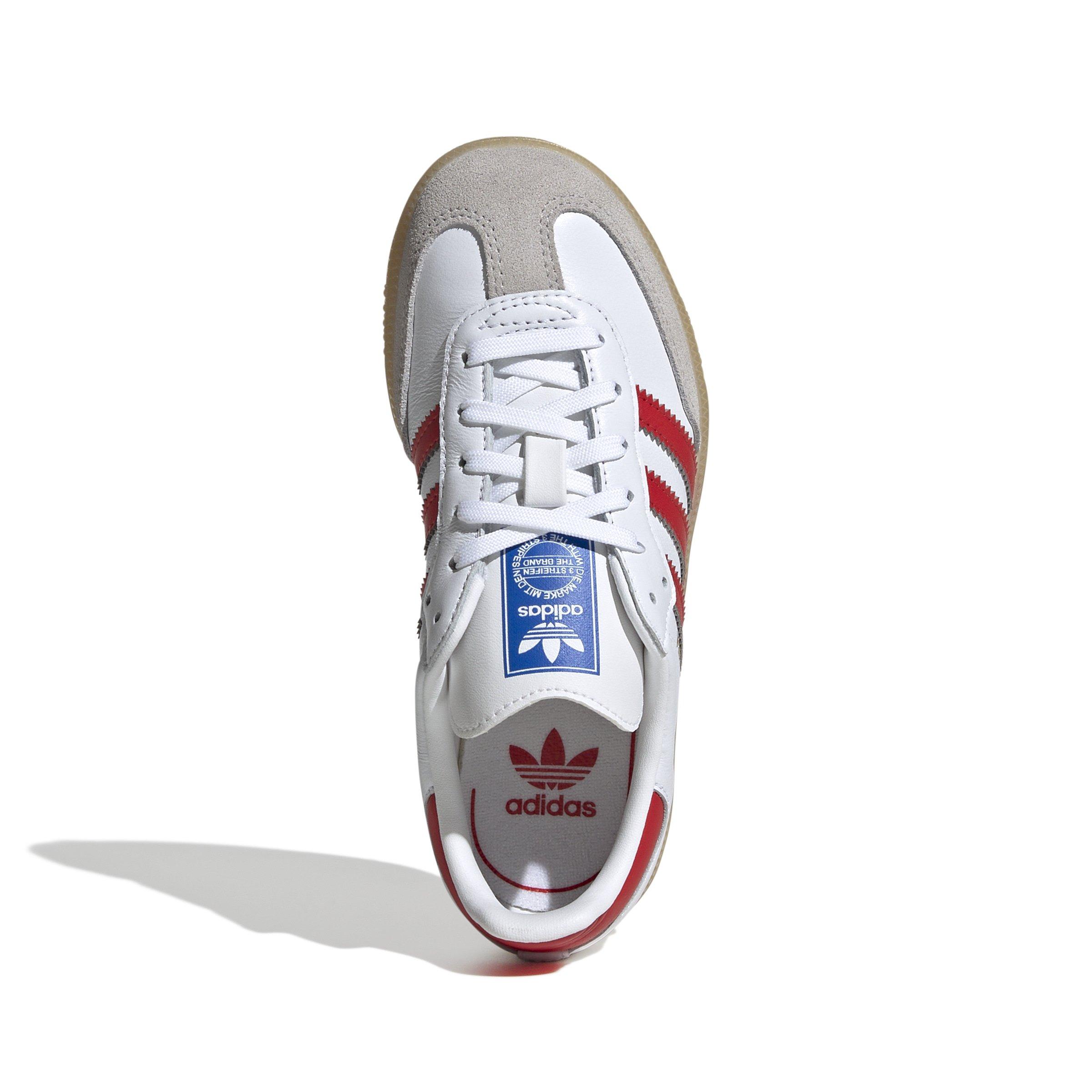 Red and white adidas samba online