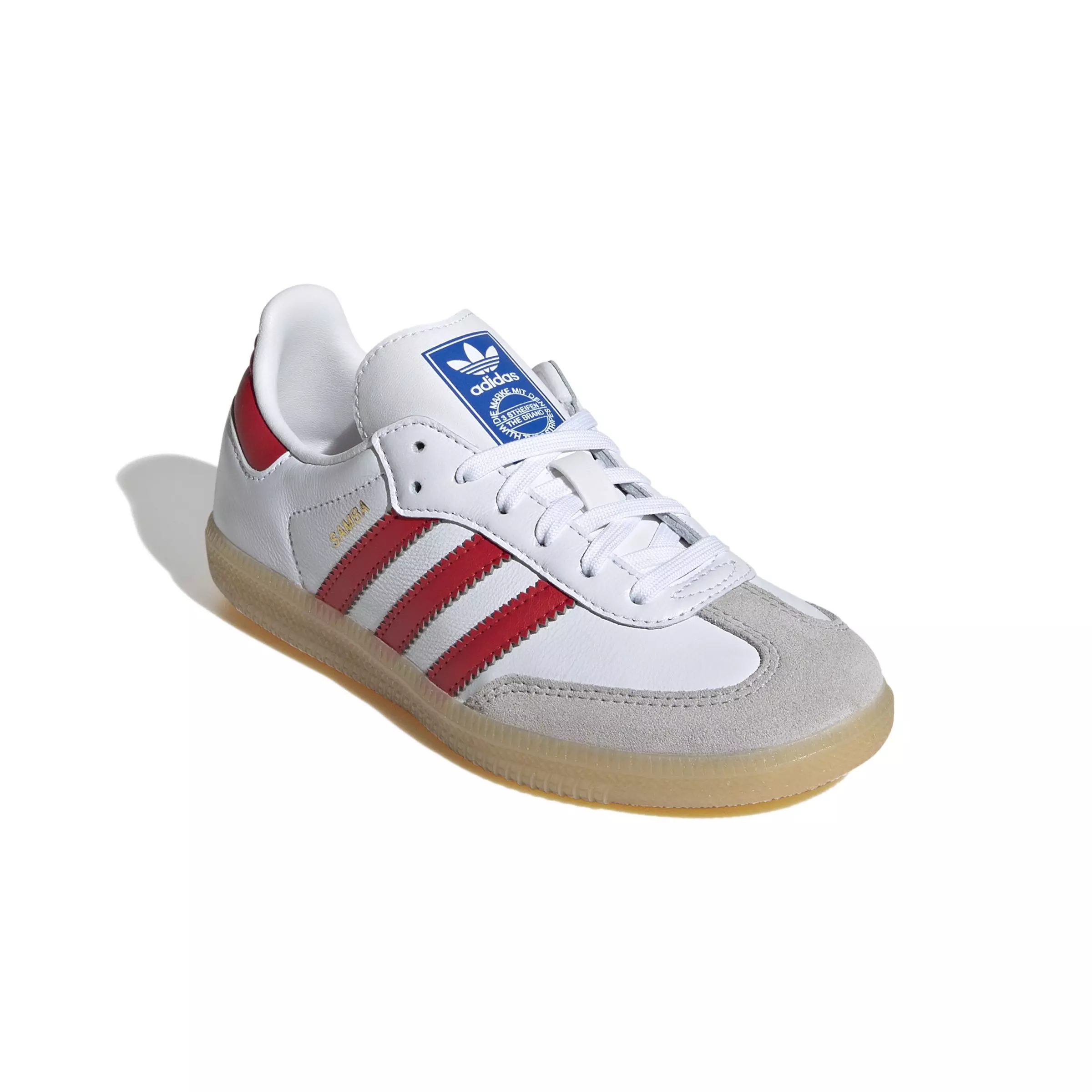 adidas Originals Samba OG "Ftwr White/Collegiate Red/Gum" Preschool Boys' Shoe - WHITE/RED