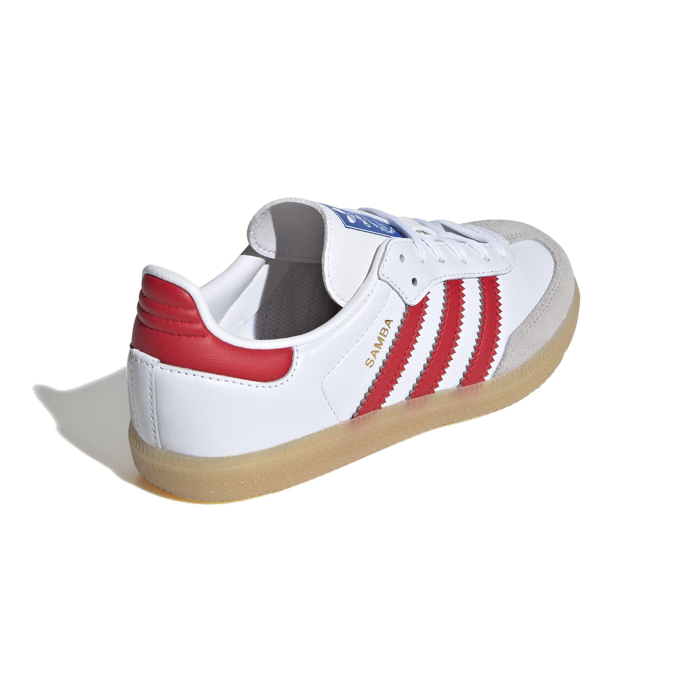 adidas Originals Samba OG "Ftwr White/Collegiate Red/Gum" Preschool Boys' Shoe - WHITE/RED Thumbnail View 5