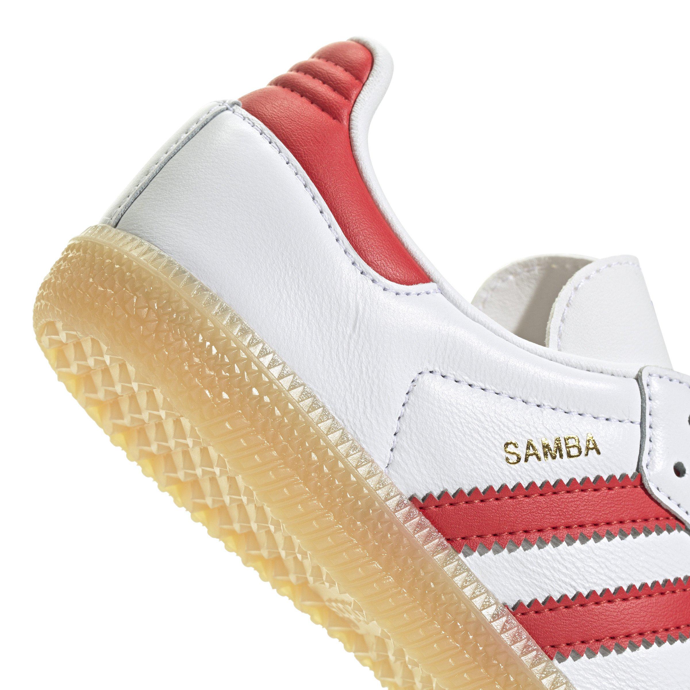 adidas Originals Samba OG "Ftwr White/Collegiate Red/Gum" Preschool Boys' Shoe - WHITE/RED Thumbnail View 7