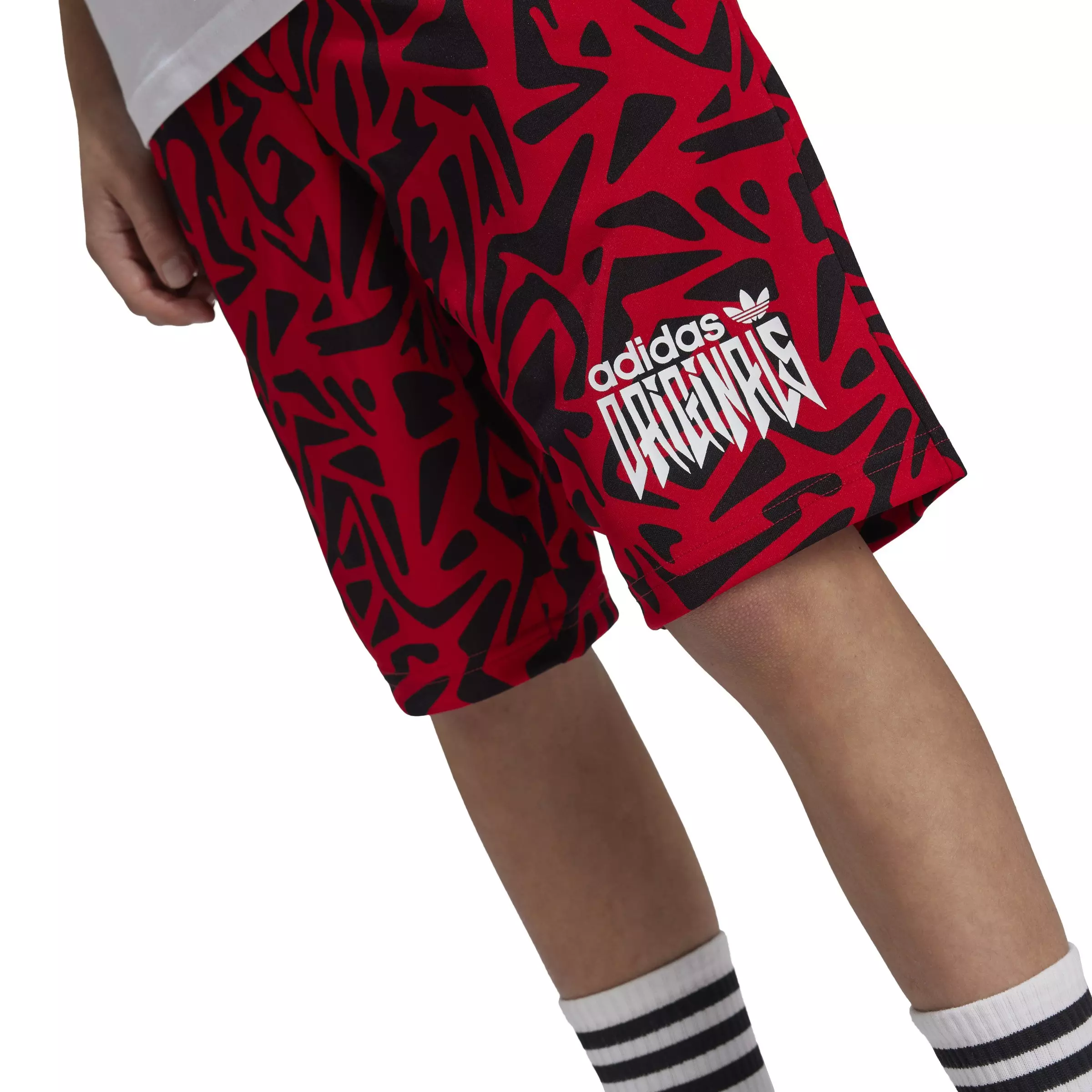 adidas Big Boys' Originals Sport Shorts - BLACK/RED