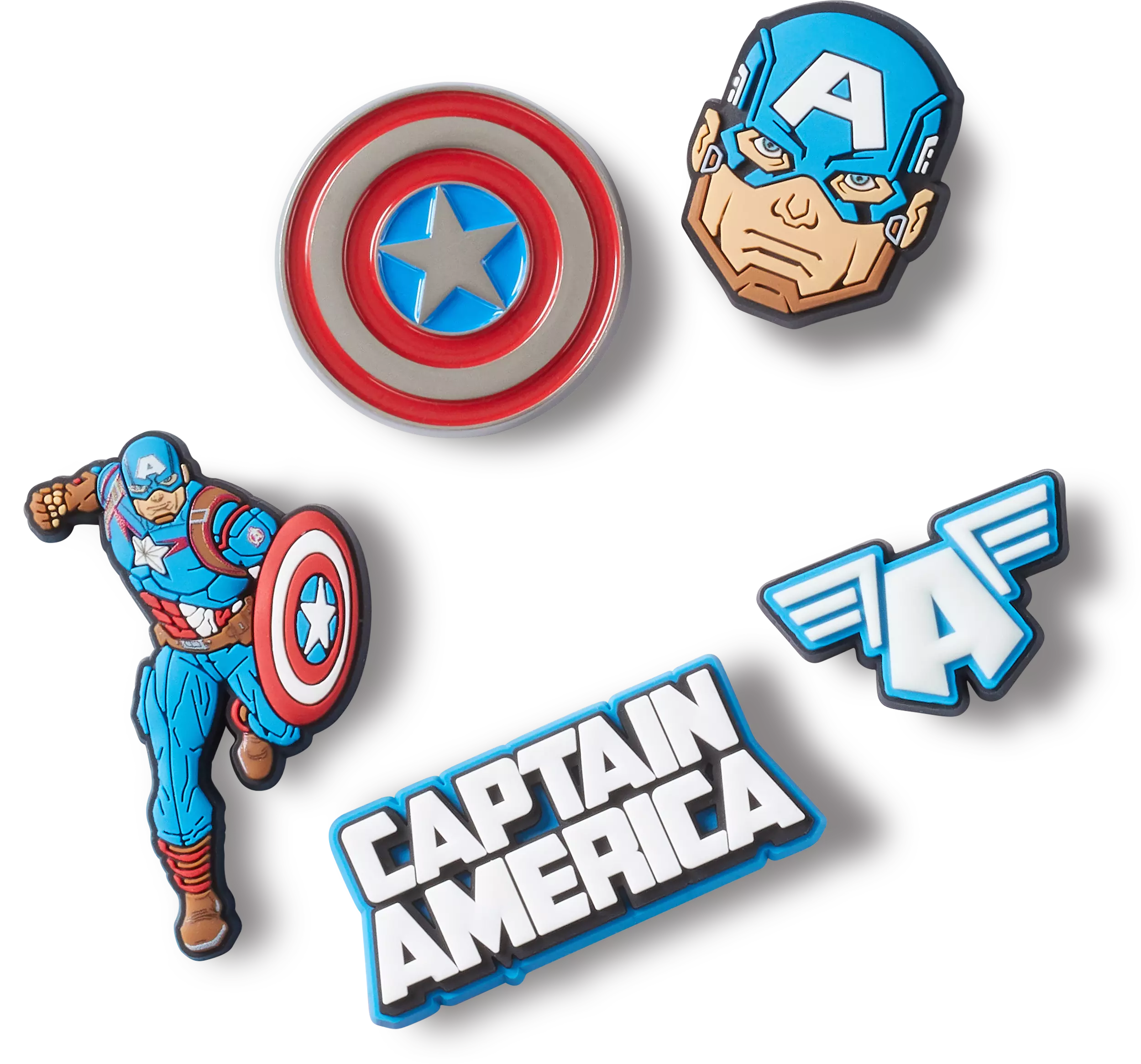Crocs Captain America Jibbitz Charms-5PK - AS SHOWN