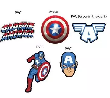 Crocs Captain America Jibbitz Charms-5PK - AS SHOWN