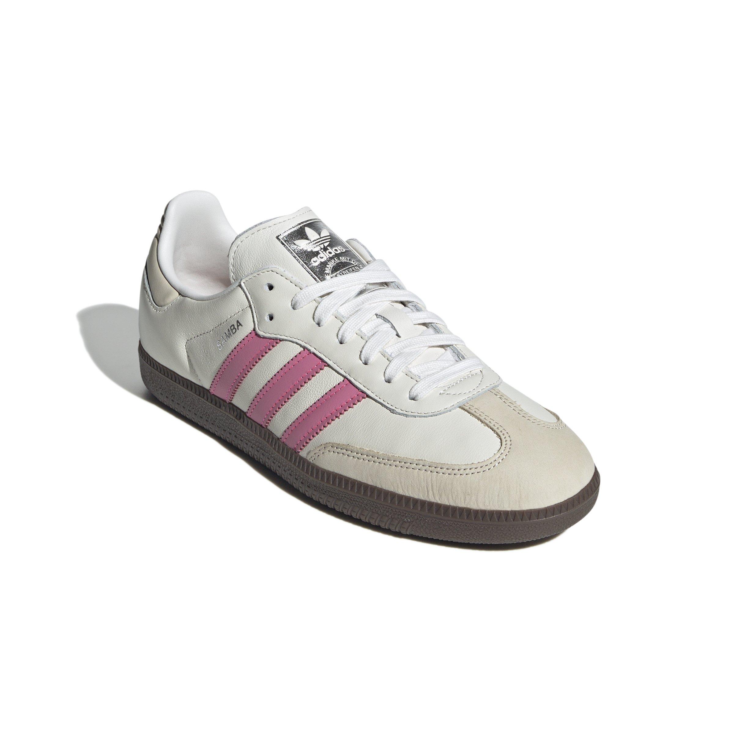 Adidas white with pink stripes hotsell