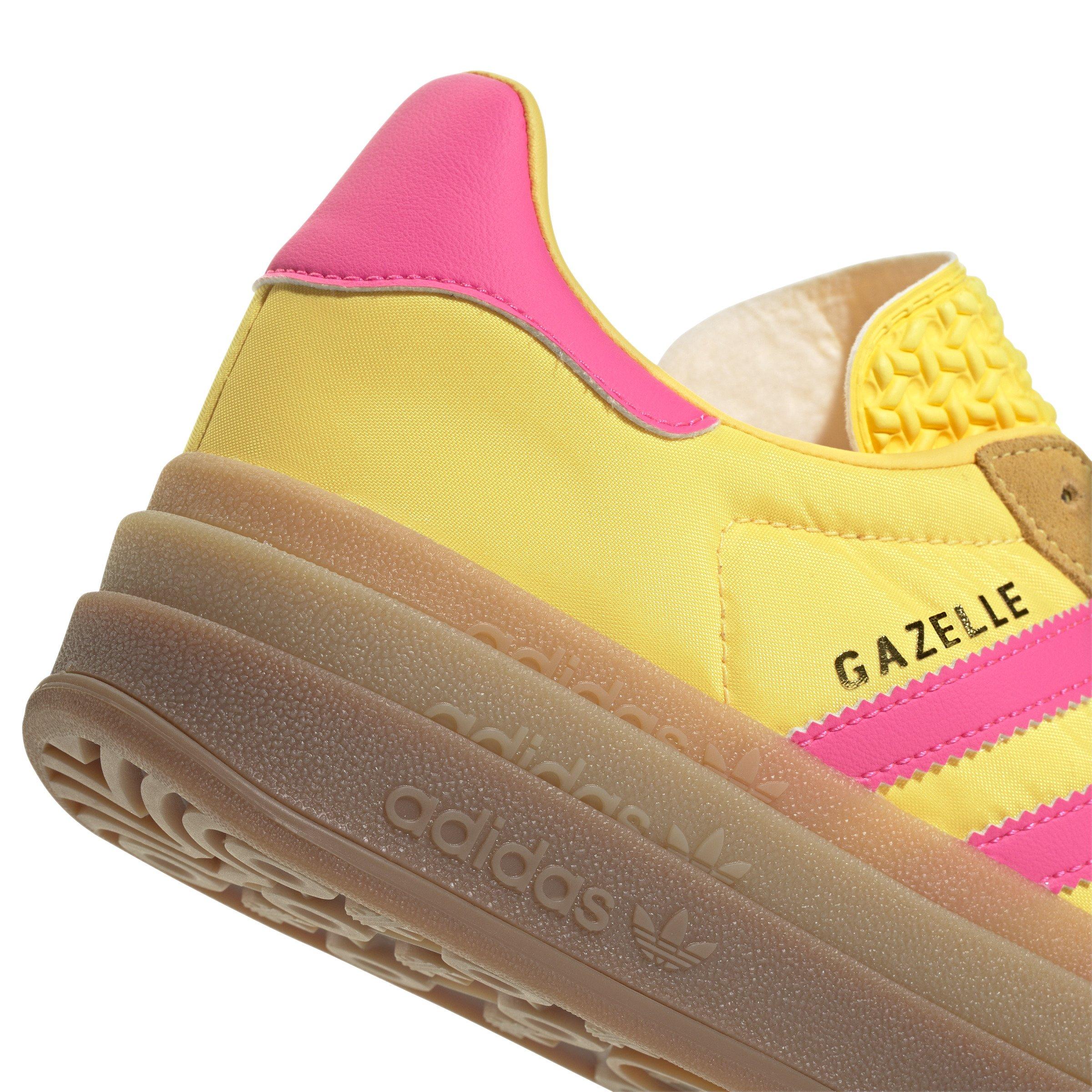 adidas Originals Gazelle Bold "Spark/Lucid Pink" Women's Shoe - PINK/YELLOW Thumbnail View 3