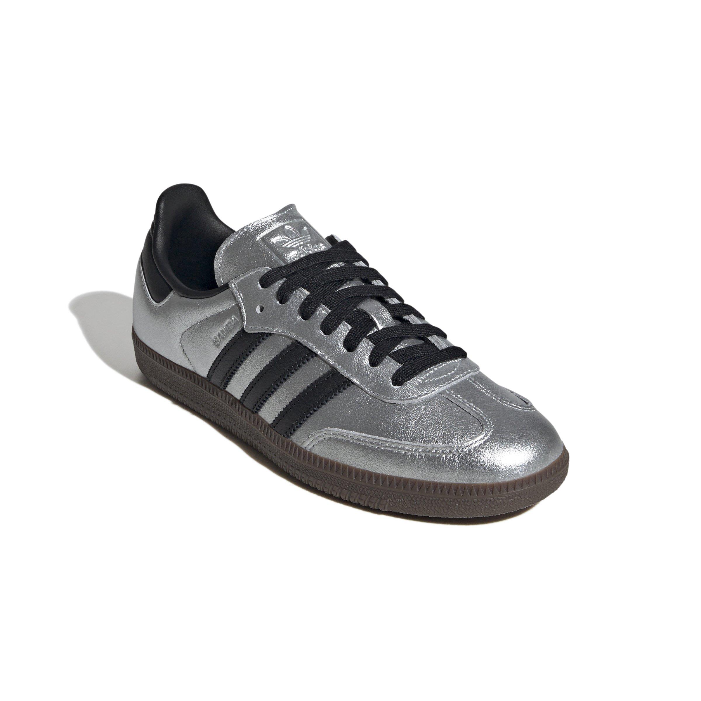 adidas Originals Samba OG "Silver Metallic/Core Black/Gum" Women's Shoe - SILVER/BLACK Thumbnail View 4
