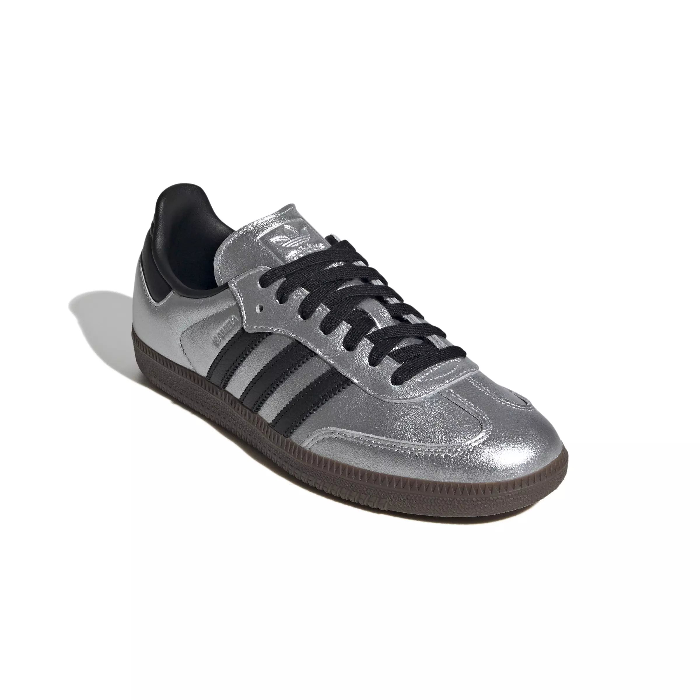 adidas Originals Samba OG "Silver Metallic/Core Black/Gum" Women's Shoe - SILVER/BLACK