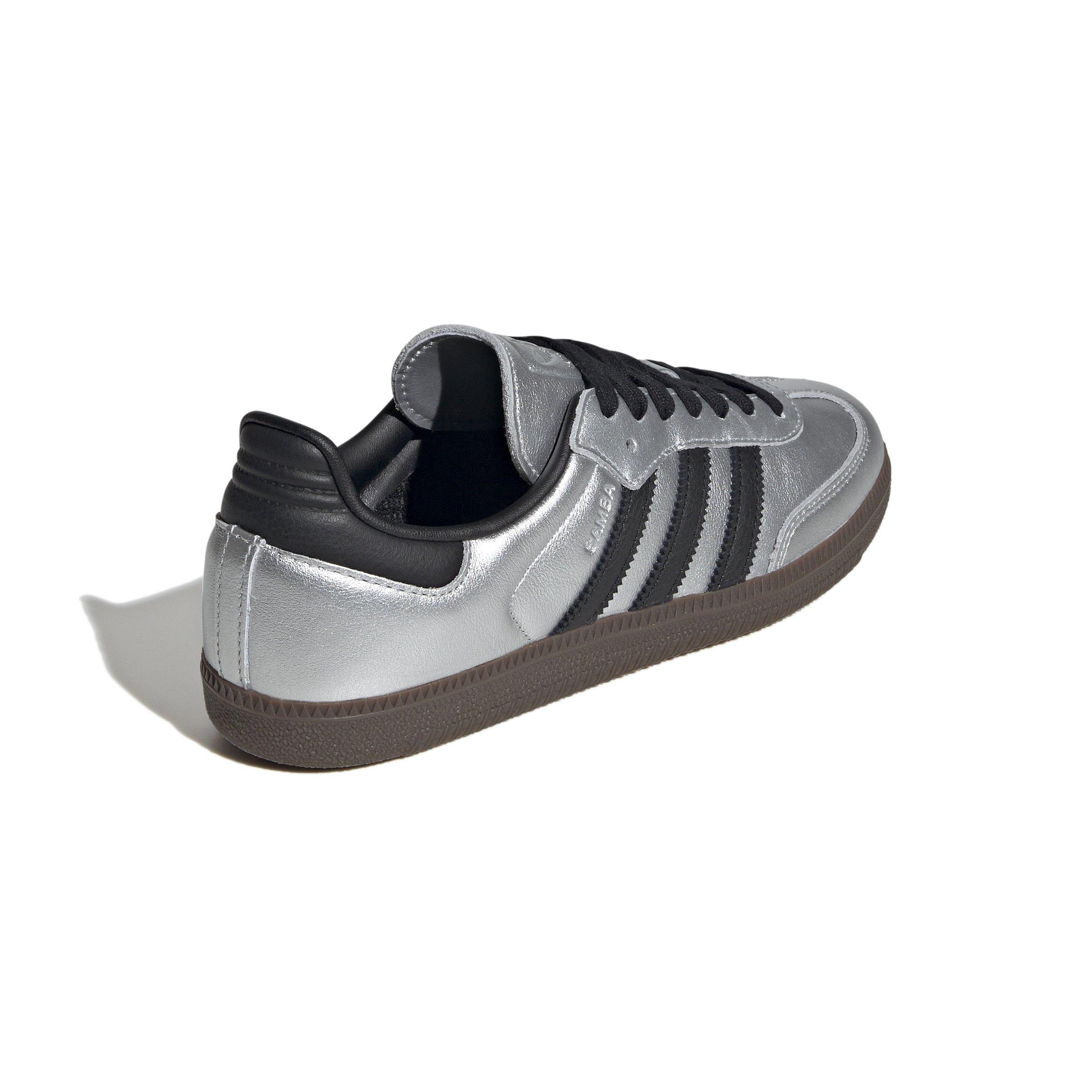 adidas Originals Samba OG "Silver Metallic/Core Black/Gum" Women's Shoe - SILVER/BLACK Thumbnail View 5