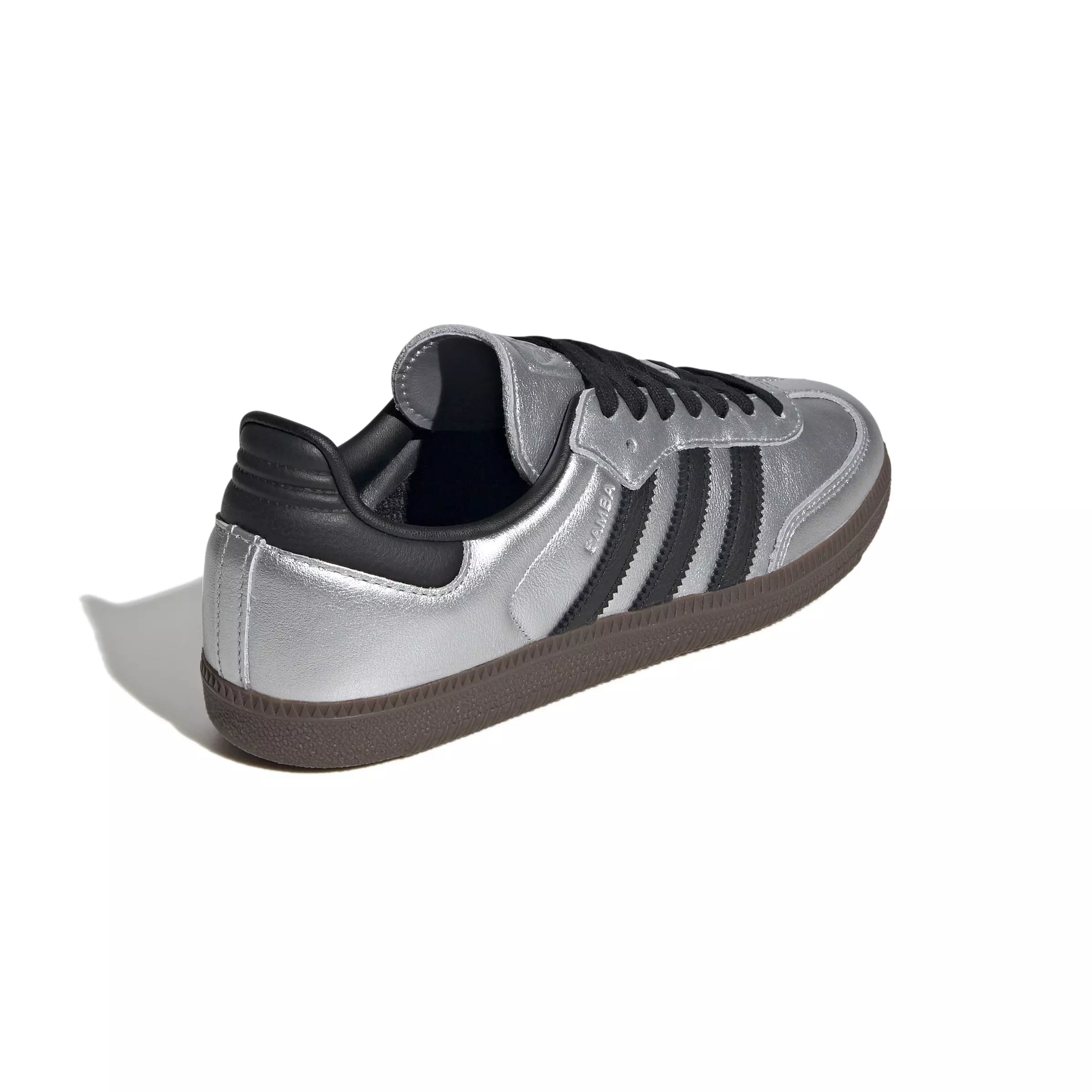 adidas Originals Samba OG "Silver Metallic/Core Black/Gum" Women's Shoe - SILVER/BLACK