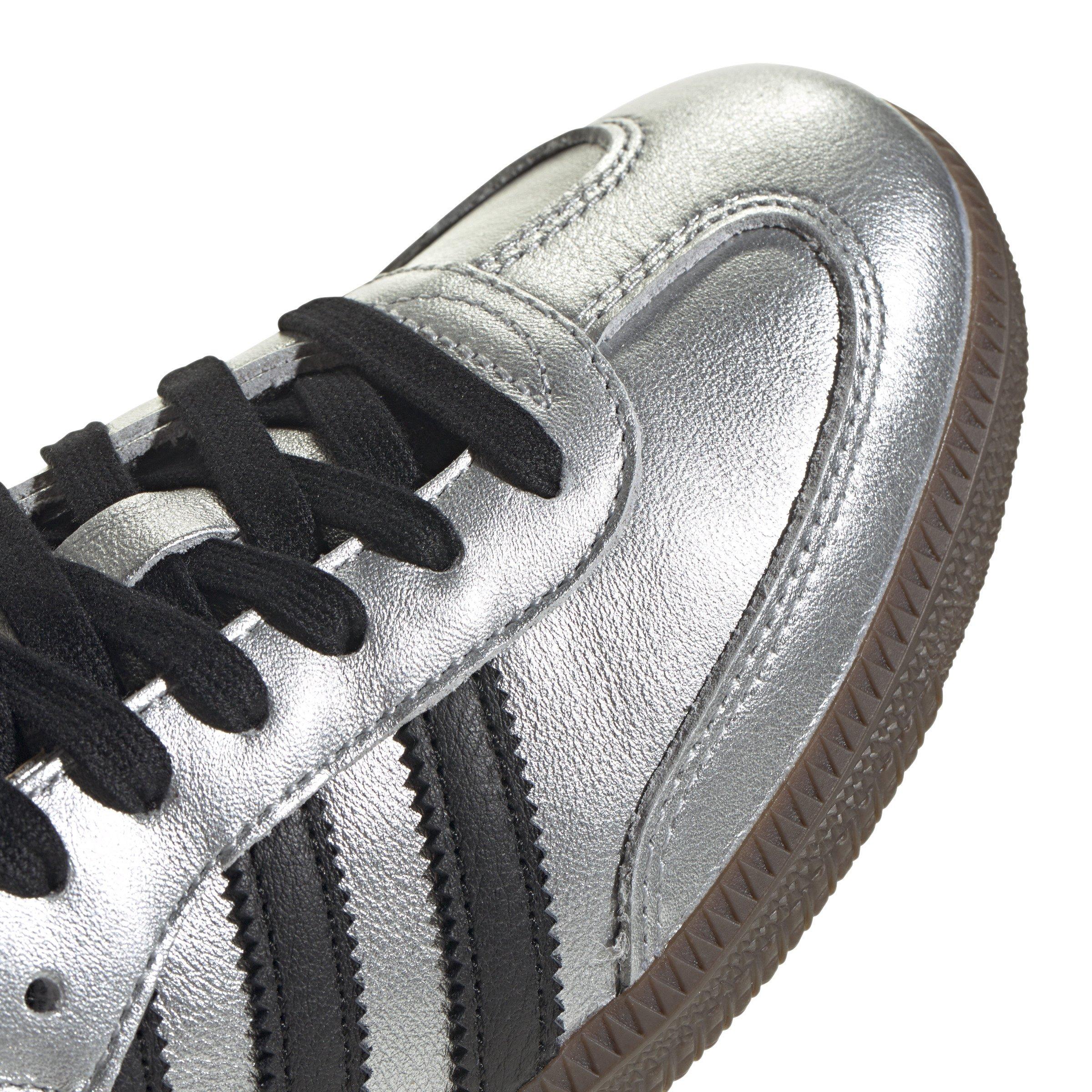 adidas Originals Samba OG "Silver Metallic/Core Black/Gum" Women's Shoe - SILVER/BLACK Thumbnail View 6
