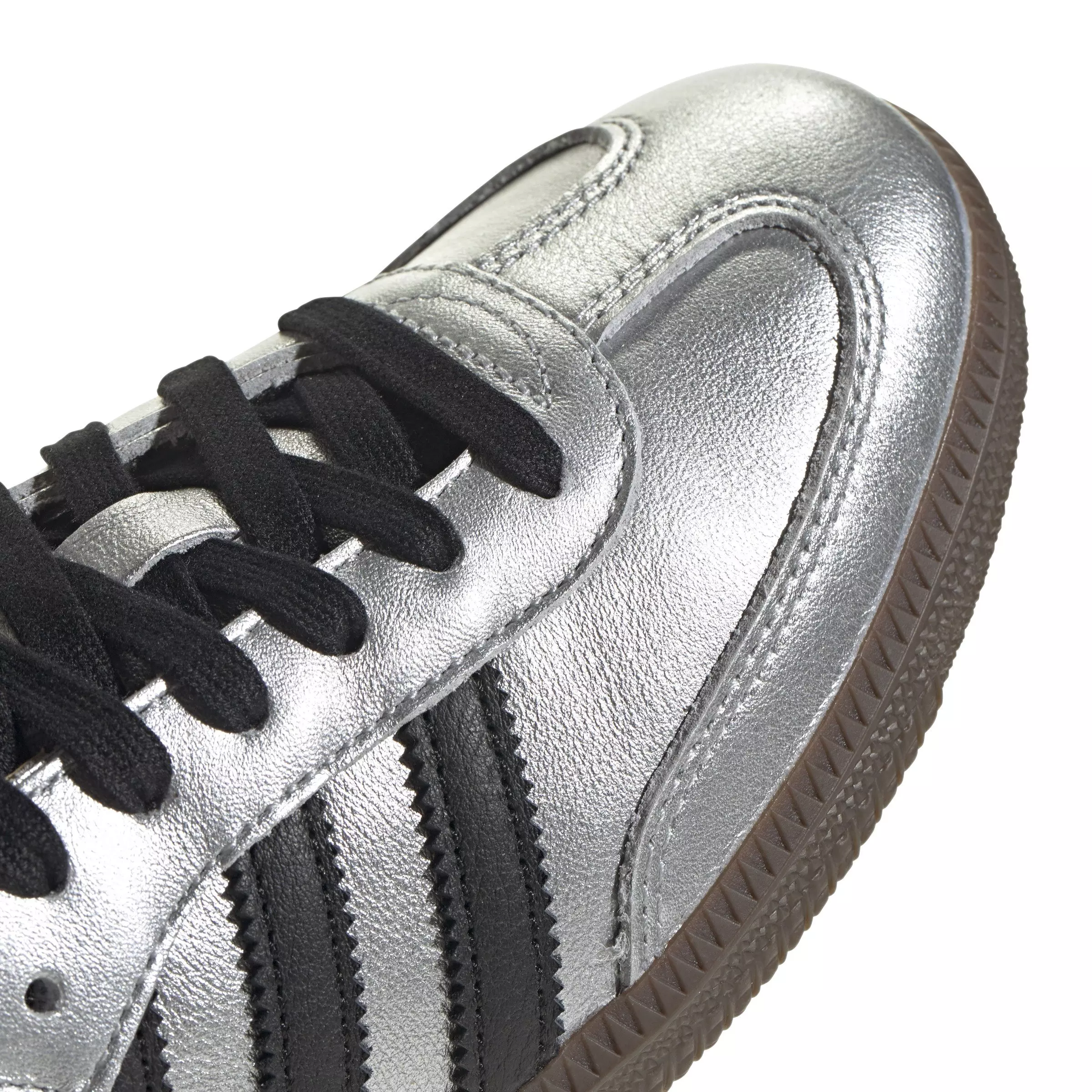 adidas Originals Samba OG "Silver Metallic/Core Black/Gum" Women's Shoe - SILVER/BLACK