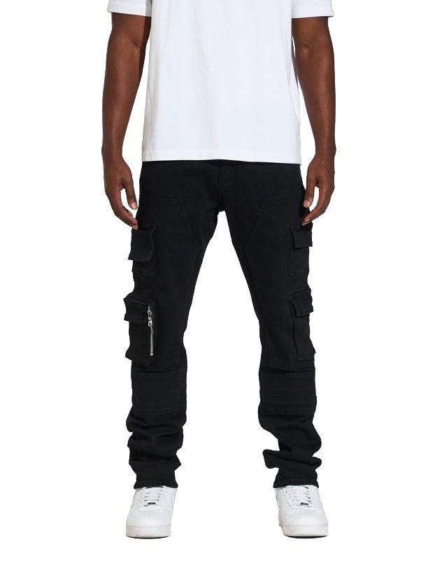 Crysp Denim Men's Nelson Cargo Pants - Black - BLACK