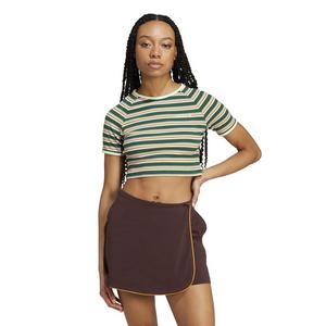 adidas Women's '80s Rib Stripe Baby Tee