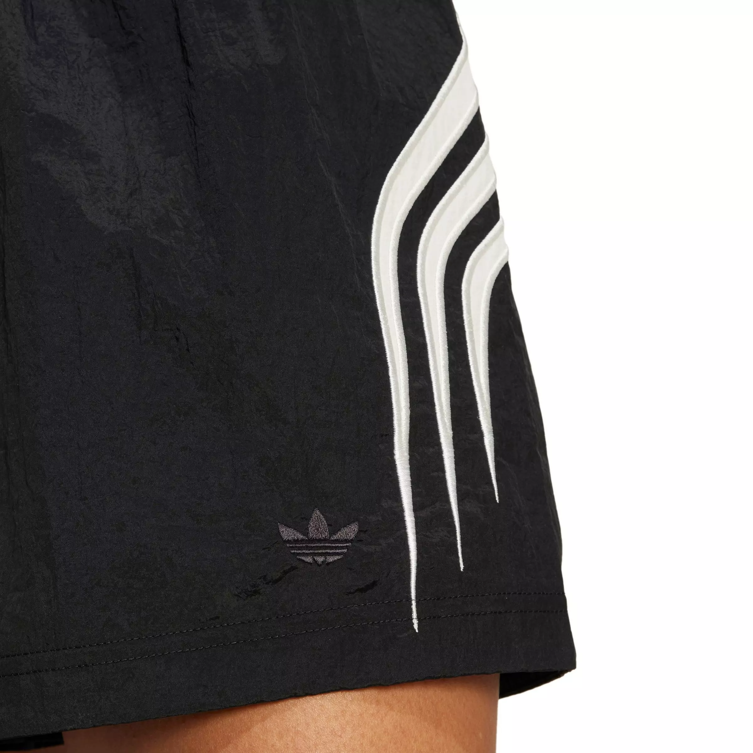 adidas Women's Atlanta Cutline Nylon Windbreaker Shorts - BLACK