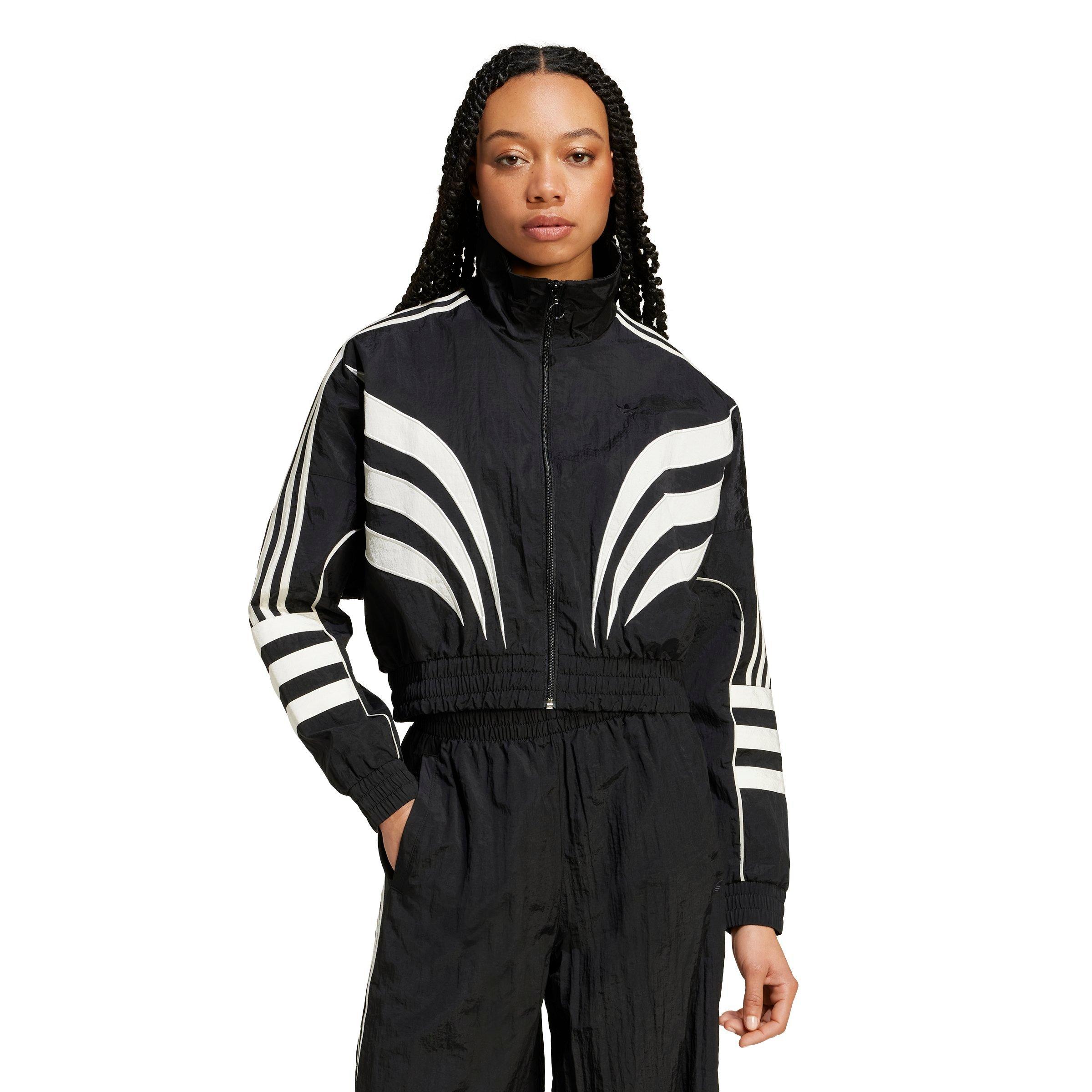 adidas Women's Atlanta Cutline Loose Nylon Windbreaker Jacket - BLACK Thumbnail View 1