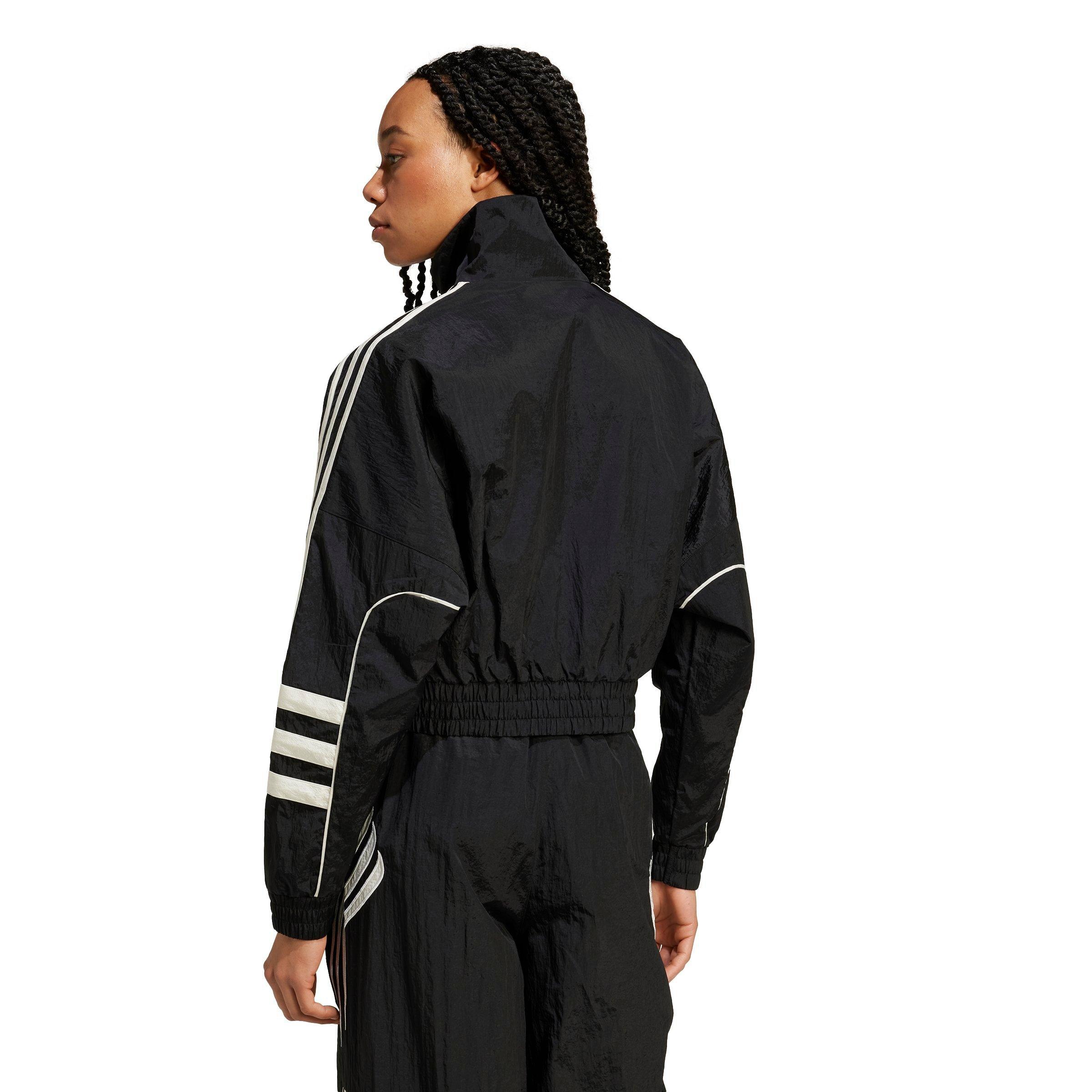 adidas Women's Atlanta Cutline Loose Nylon Windbreaker Jacket - BLACK Thumbnail View 2