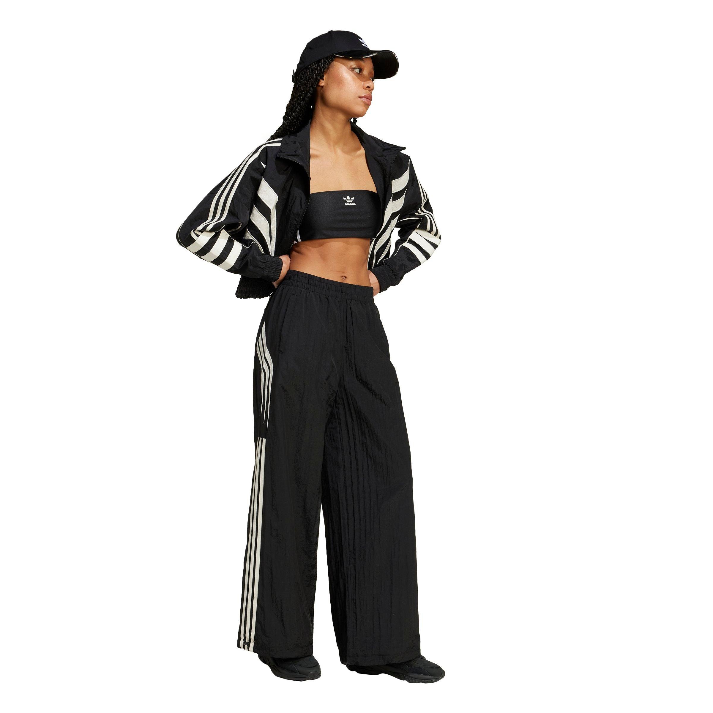 adidas Women's Atlanta Cutline Loose Nylon Windbreaker Jacket - BLACK Thumbnail View 6