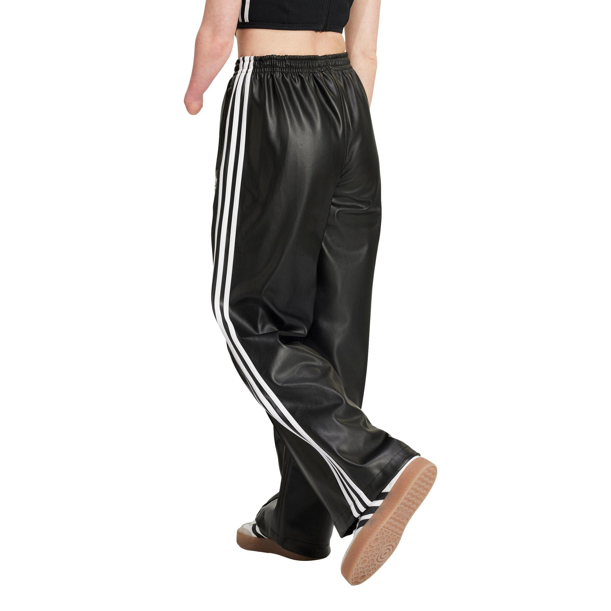 adidas Women's Firebird Pleather Pants - BLACK Thumbnail View 2