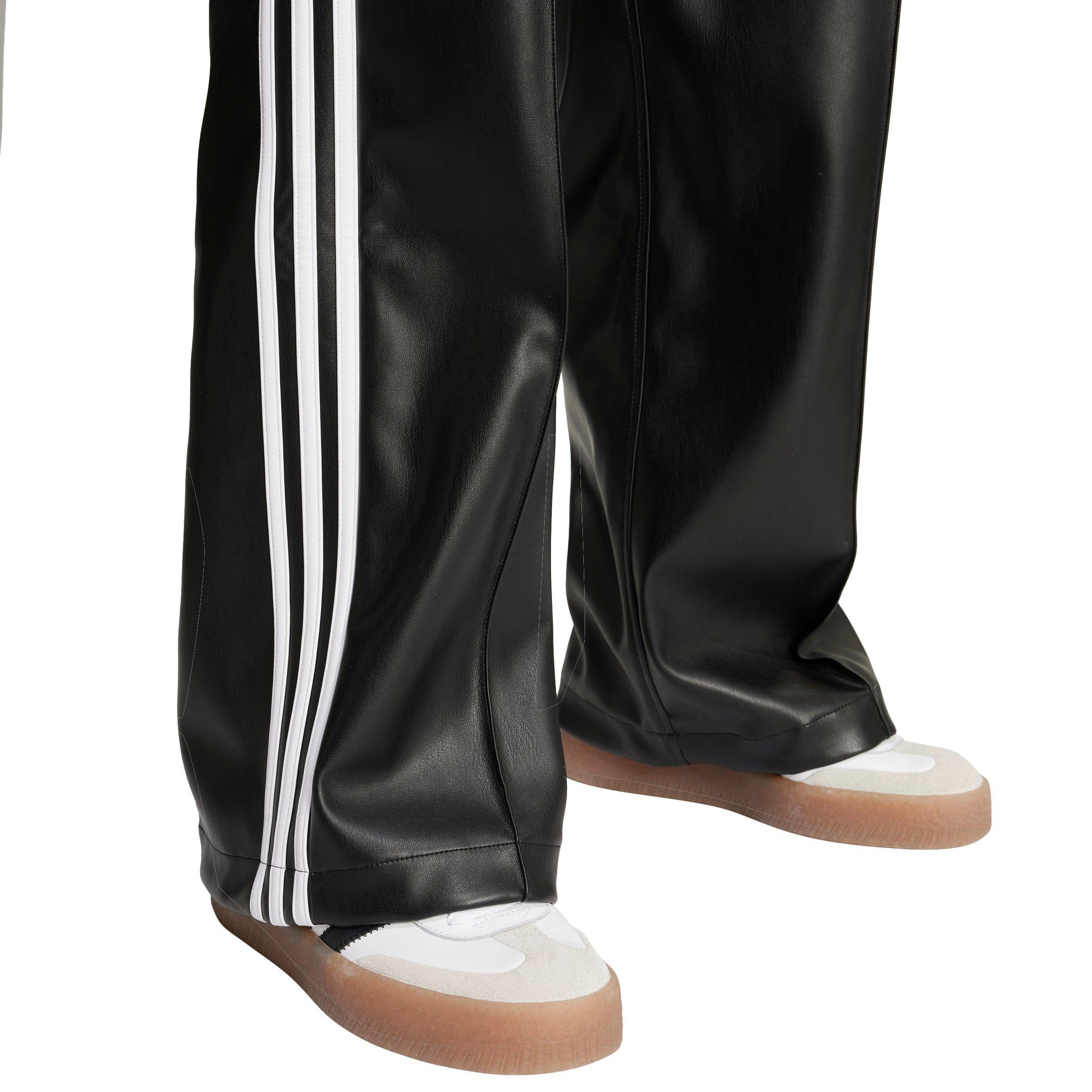 adidas Women's Firebird Pleather Pants - BLACK Thumbnail View 3