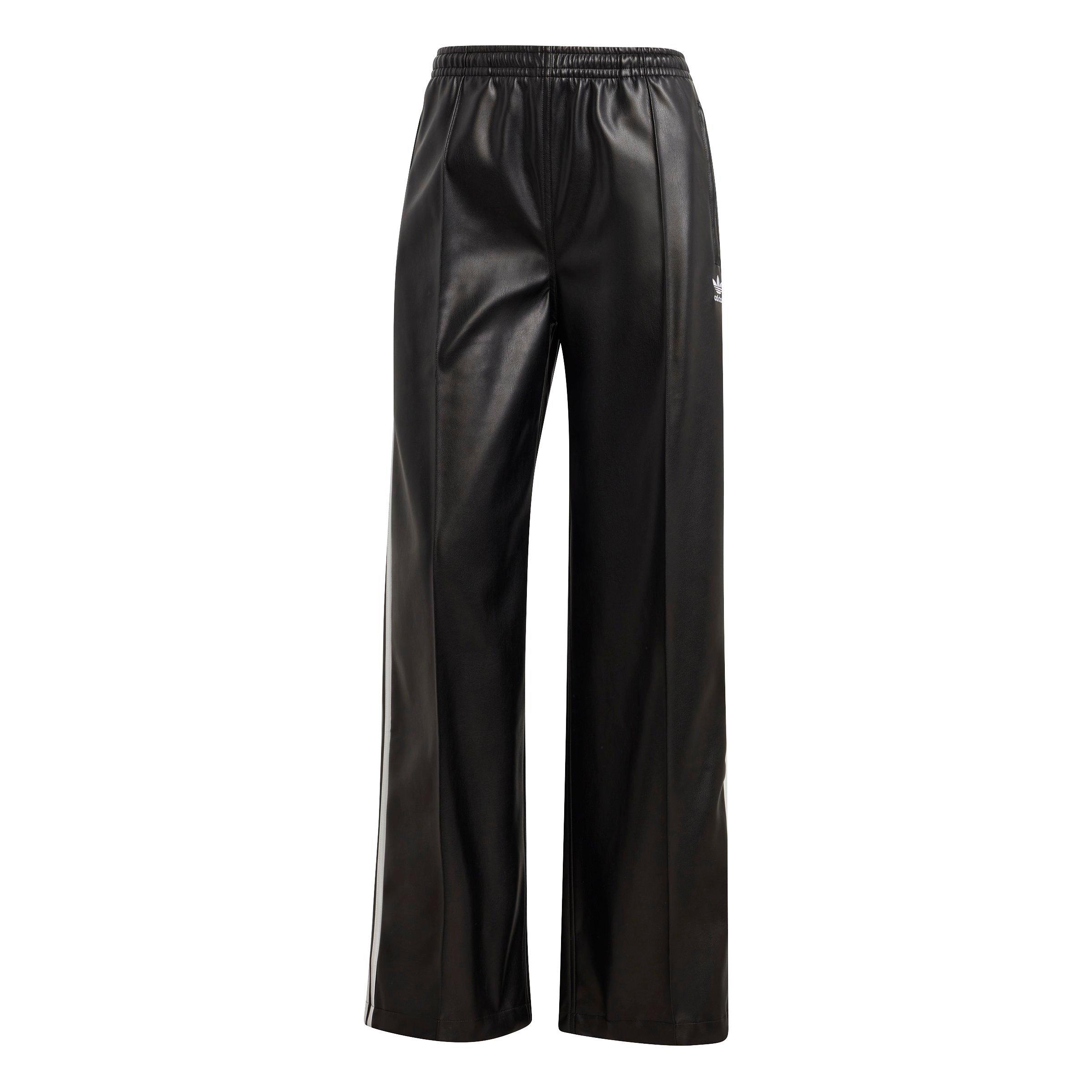 adidas Women's Firebird Pleather Pants - BLACK Thumbnail View 6