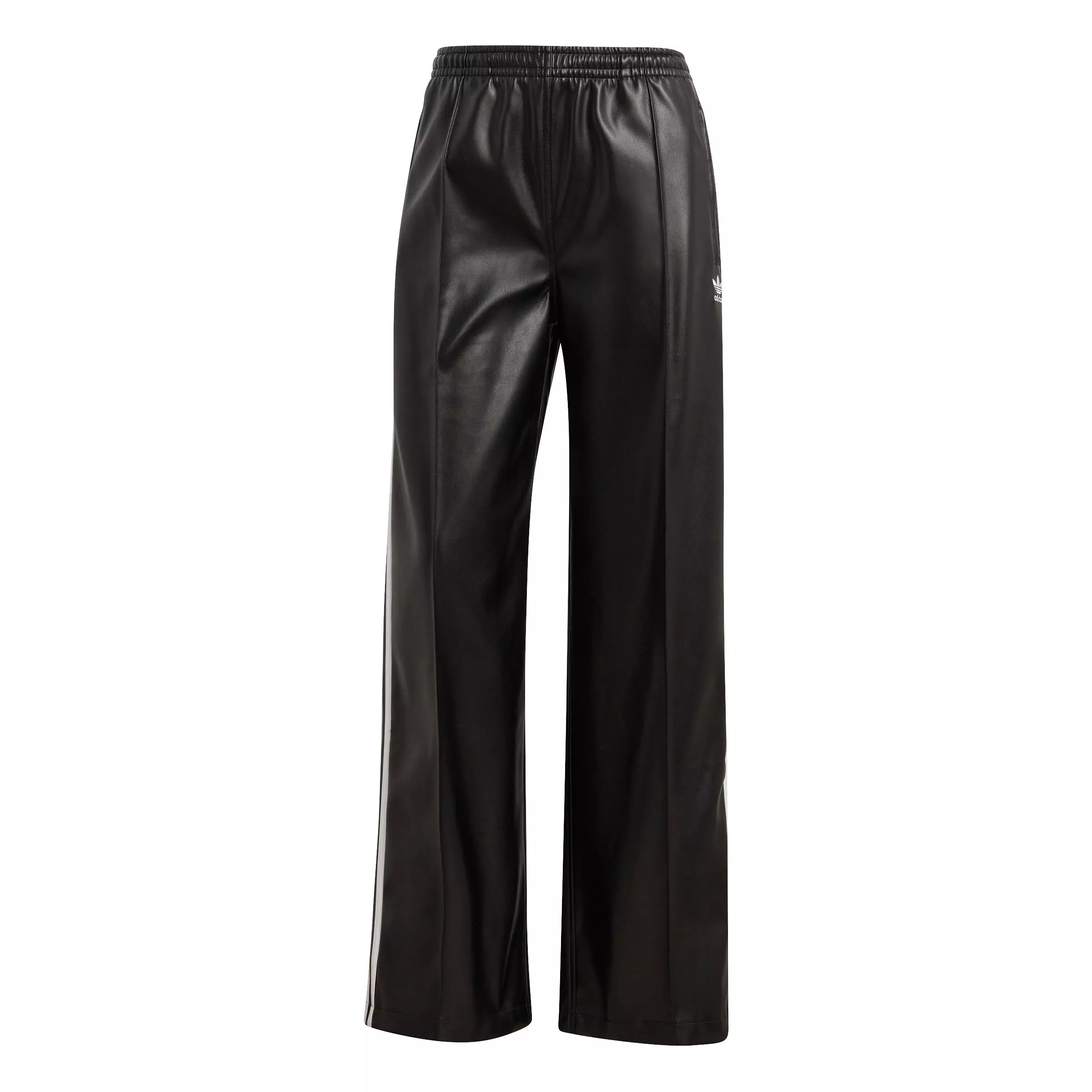 adidas Women's Firebird Pleather Pants - BLACK