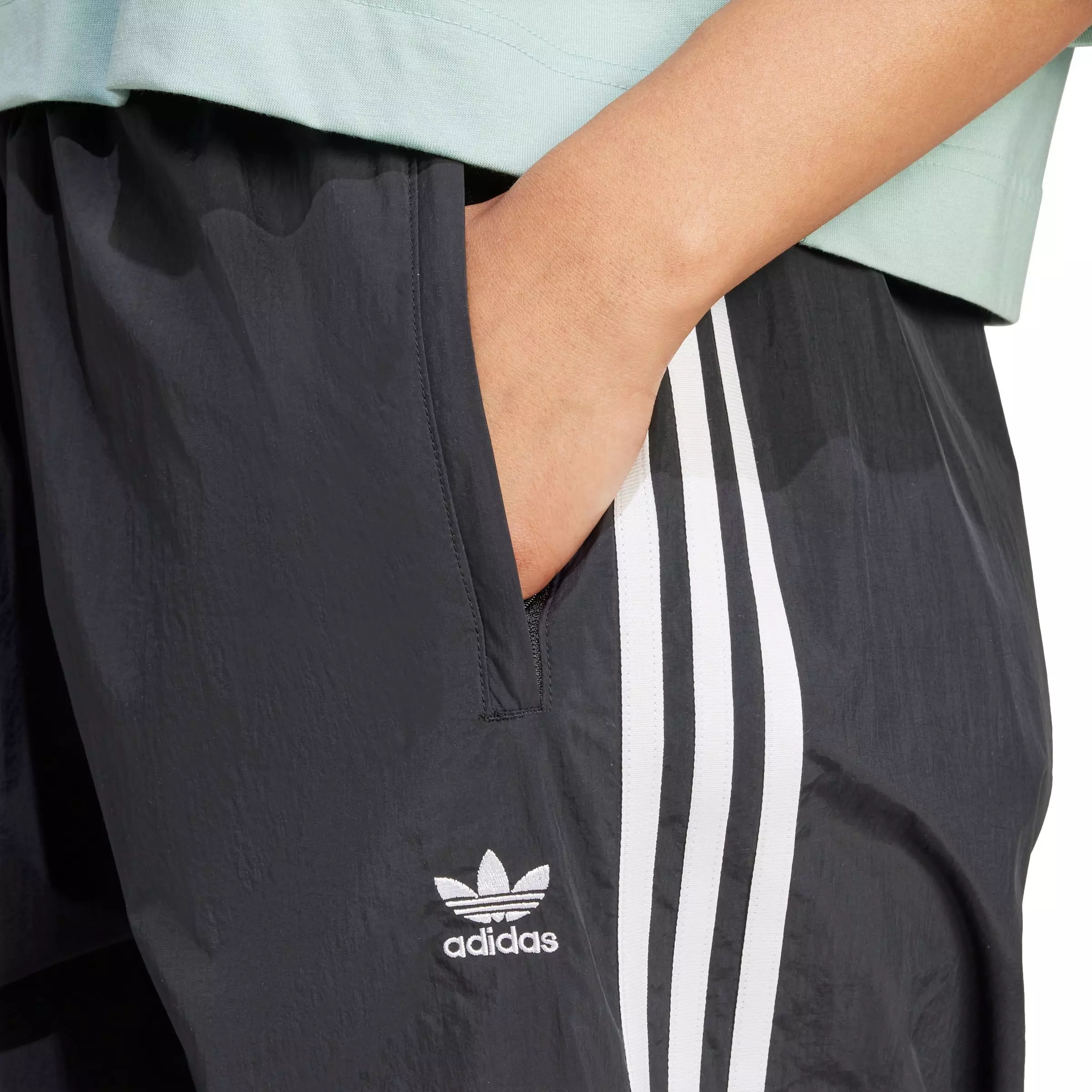 adidas Women's 3-Stripe Parachute Pants - BLACK