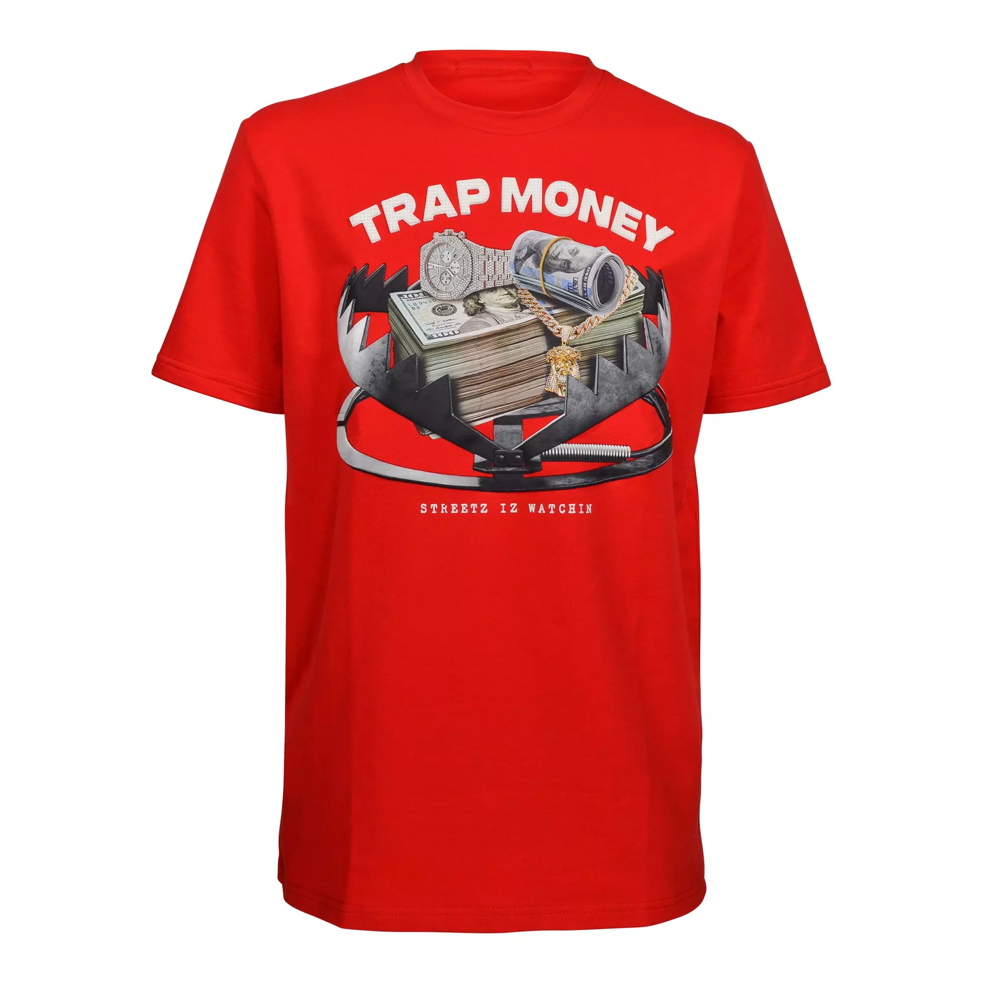 Streetz Iz Watchin Men's Trap Money Tee - RED