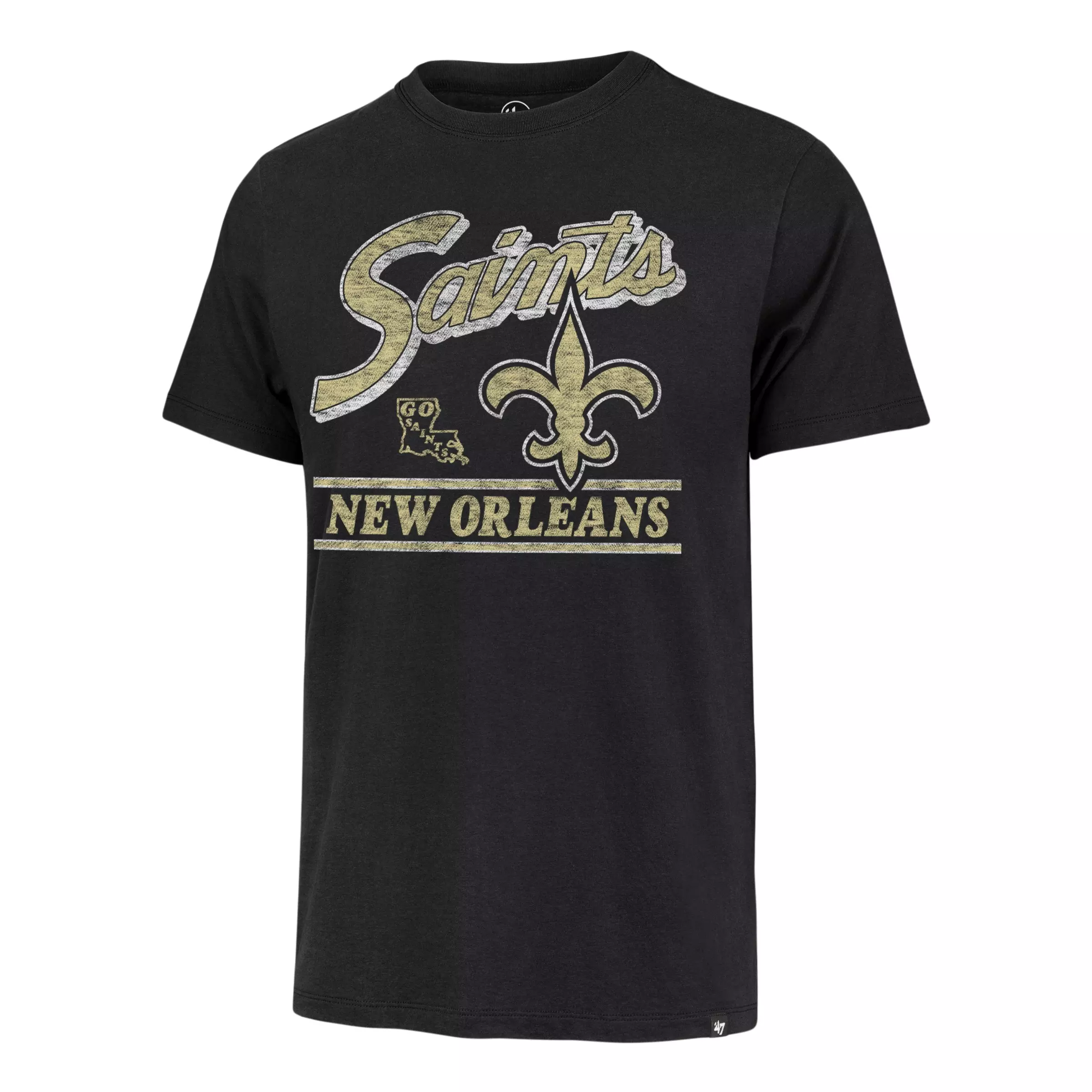&lsquo;47 Men&rsquo;s New Orleans Saints Short Sleeve Tee -Black - BLACK