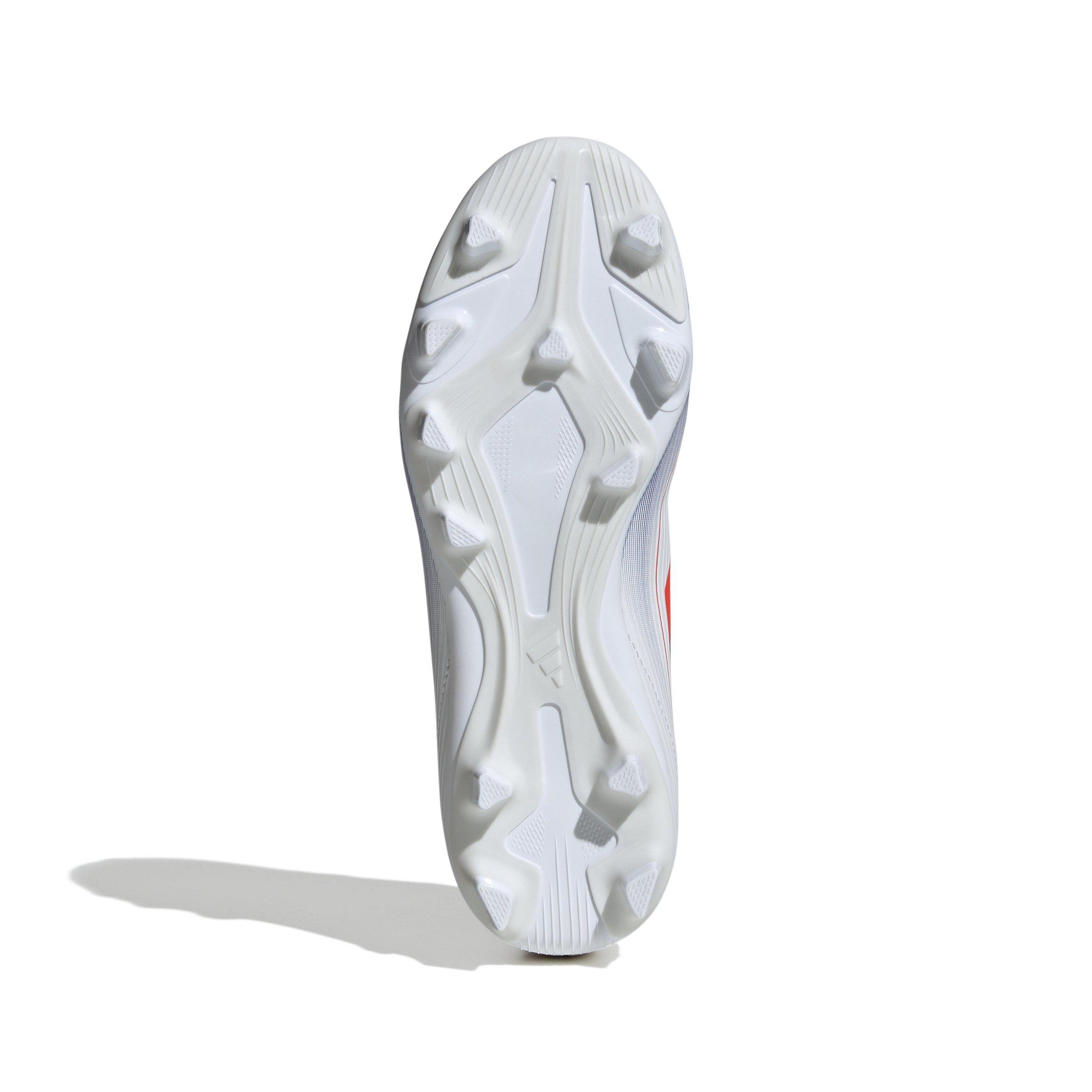 adidas F50 Club FG Grade School Kids' "Ftwr White/Solar Red/Lucid Blue" Soccer Cleat
