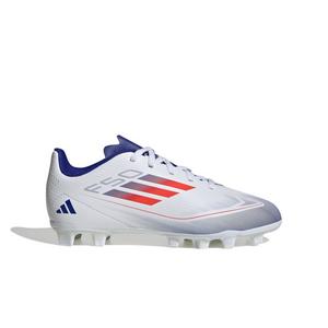 adidas F50 Club FG "Ftwr White/Solar Red/Lucid Blue" Grade School Kids' Soccer Cleat