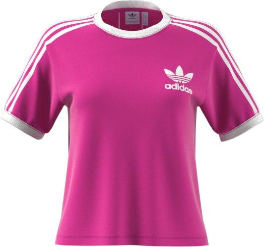 adidas Women's Adicolor 3-Stripes Women's Purple/White Tee