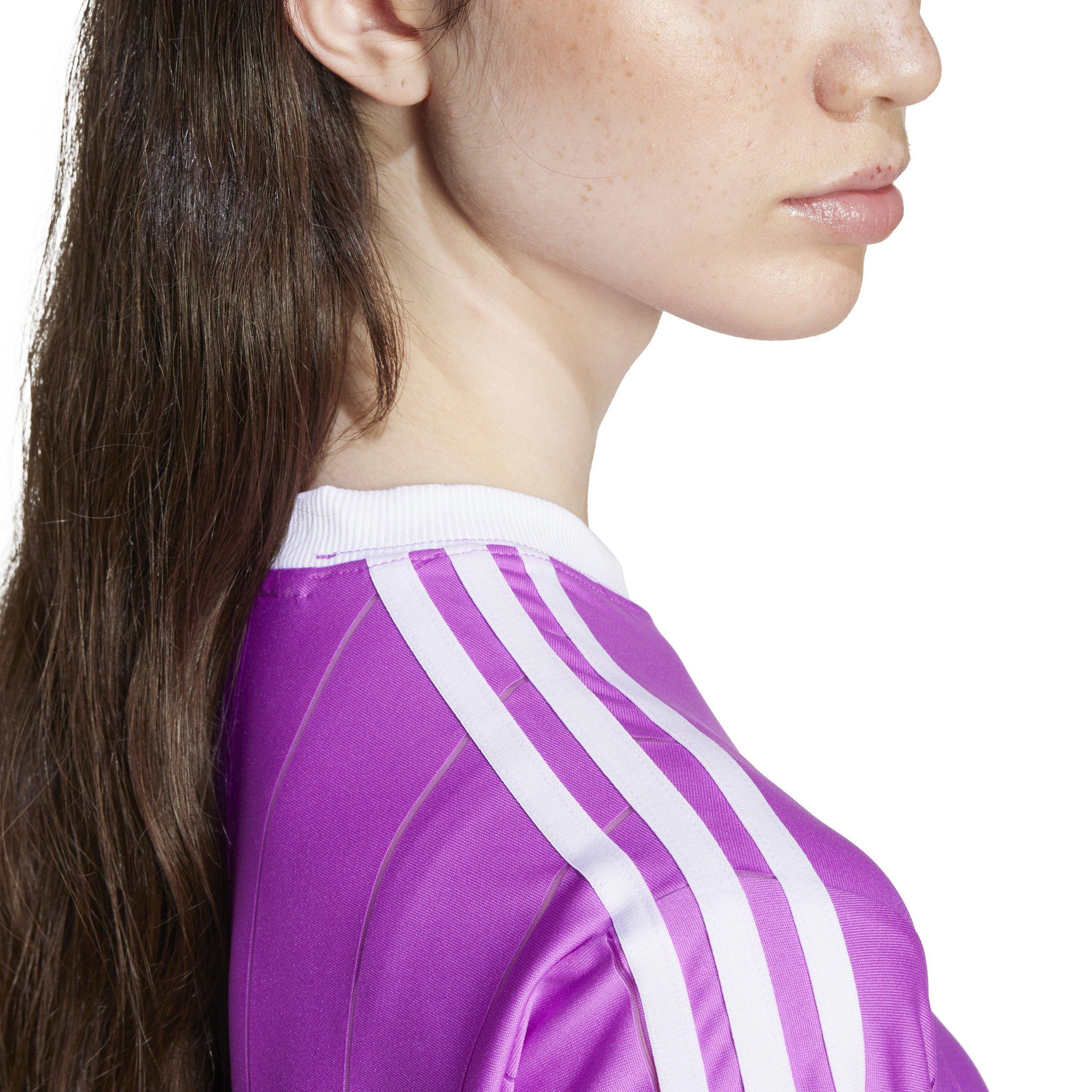 adidas Women's Adicolor 3-Stripes Women's Purple/White Tee