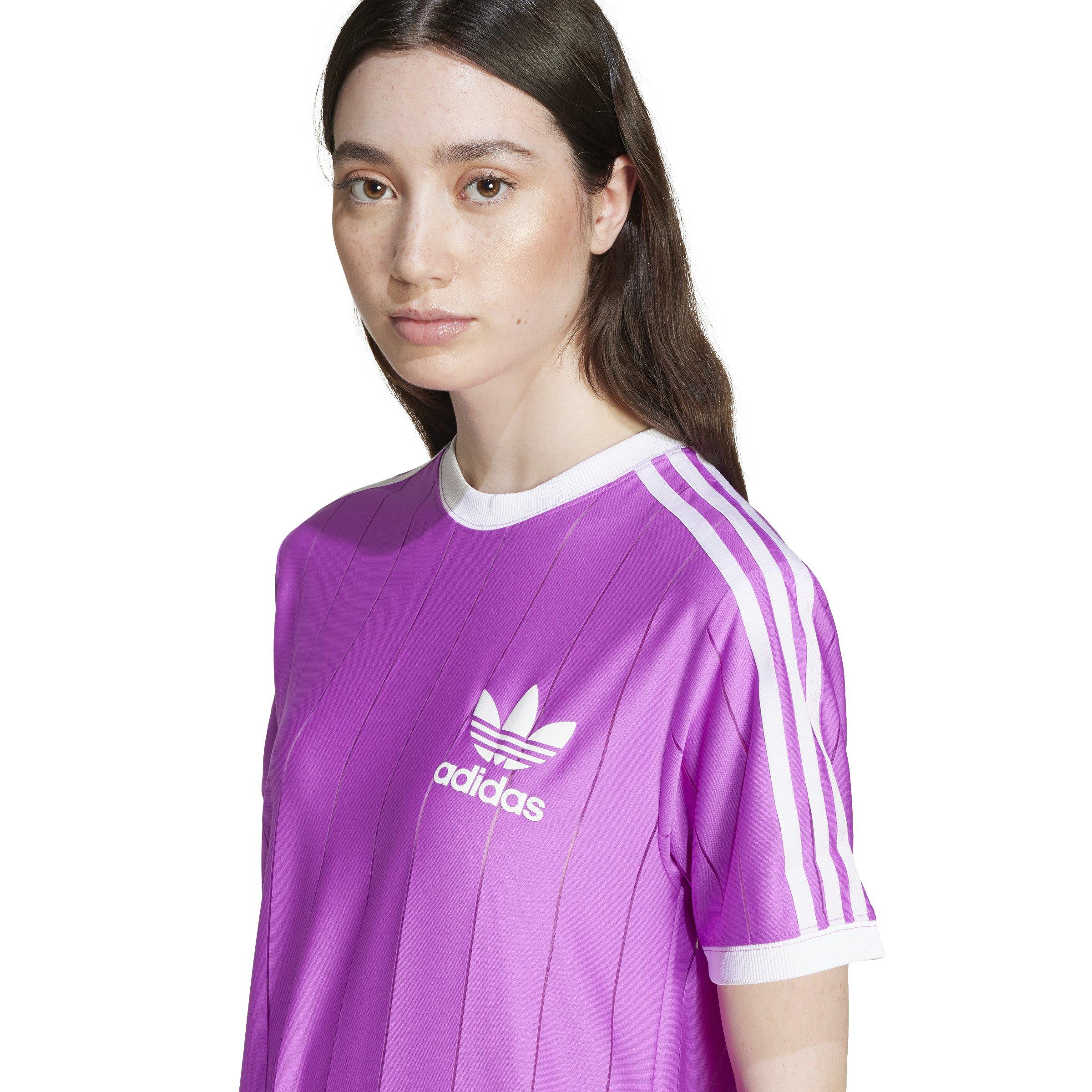 adidas Women's Adicolor 3-Stripes Women's Purple/White Tee