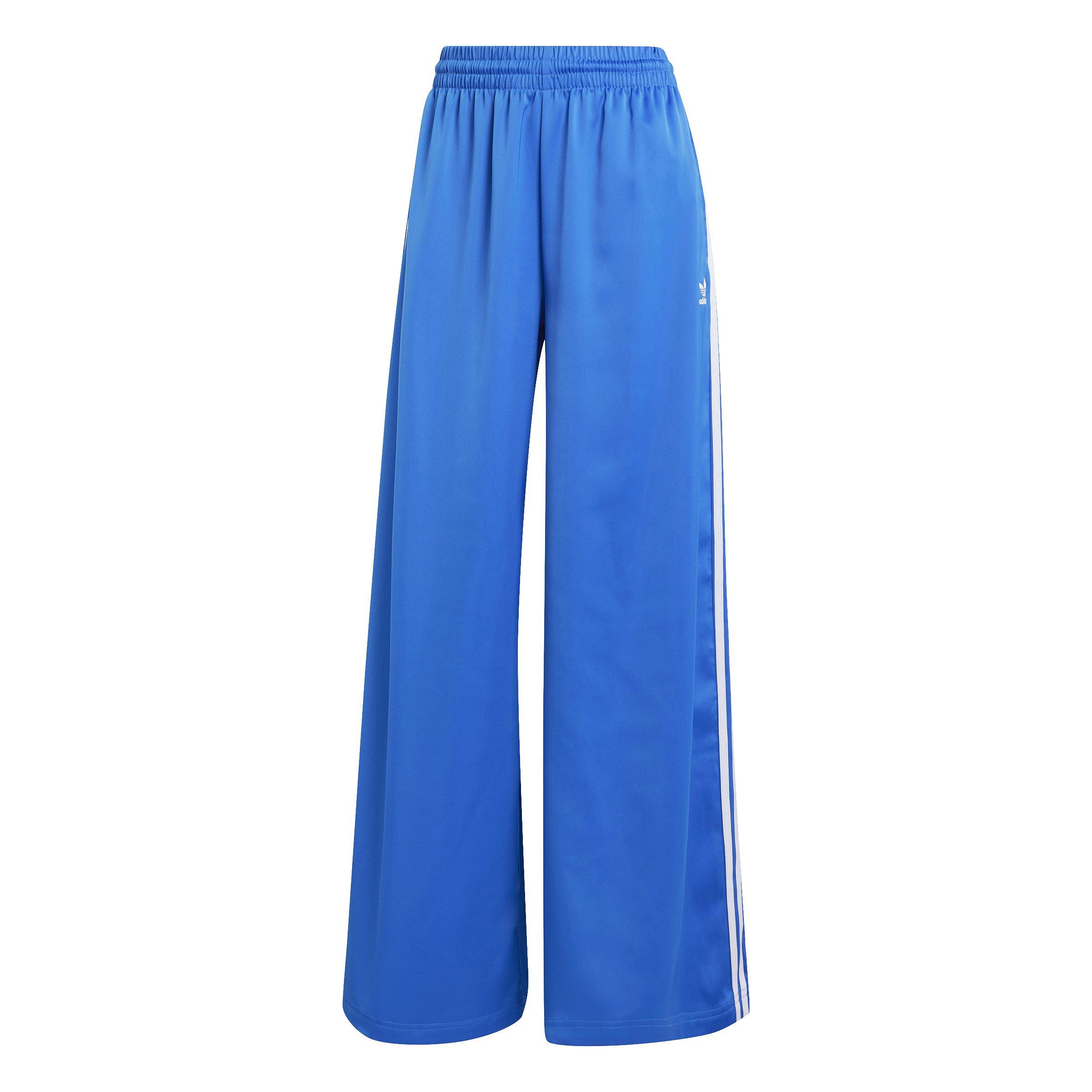 adidas Women's Satin Wide Leg Joggers - BLUE/WHITE Thumbnail View 6