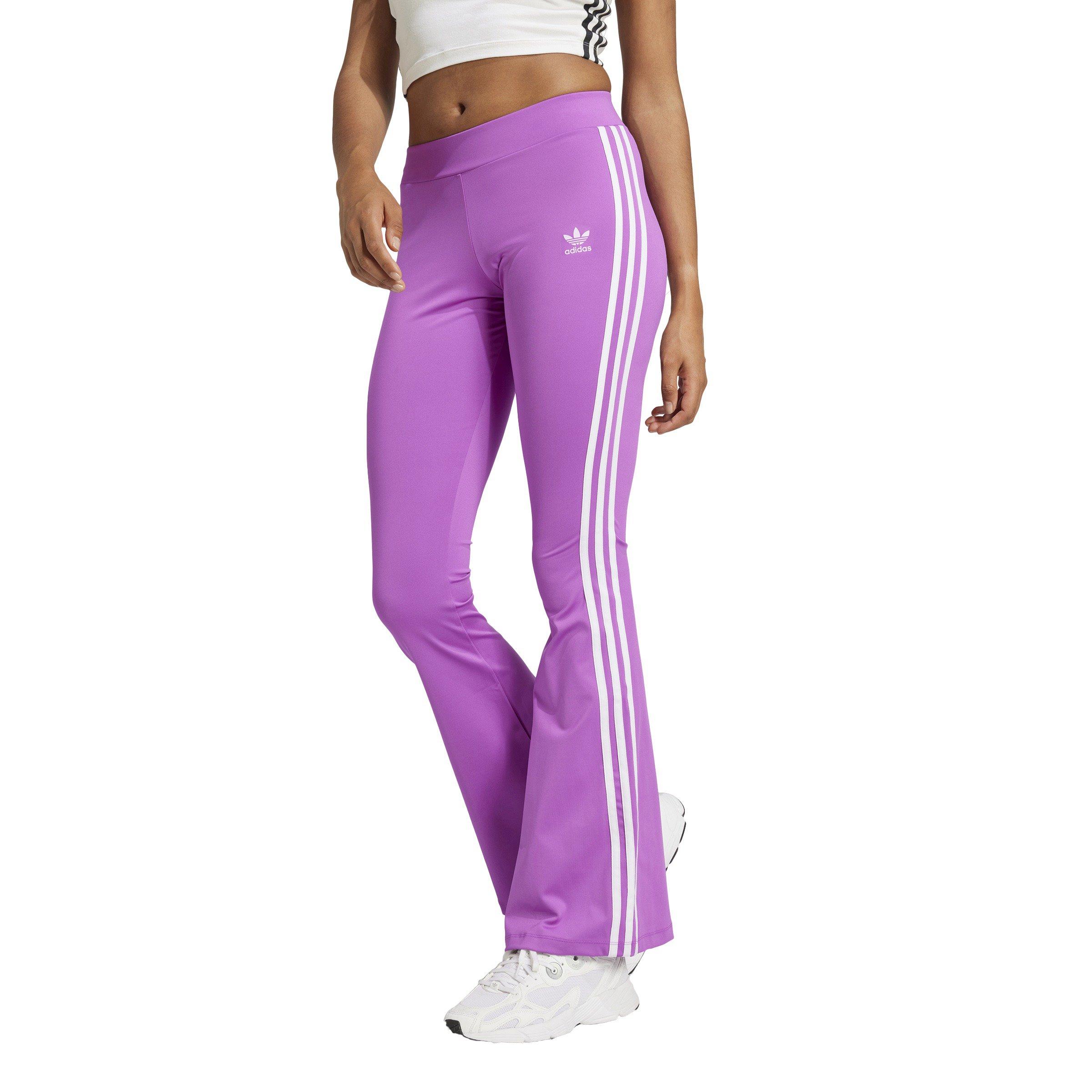 adidas Originals Women's Flared Leggings - PURPLE/WHITE Thumbnail View 1