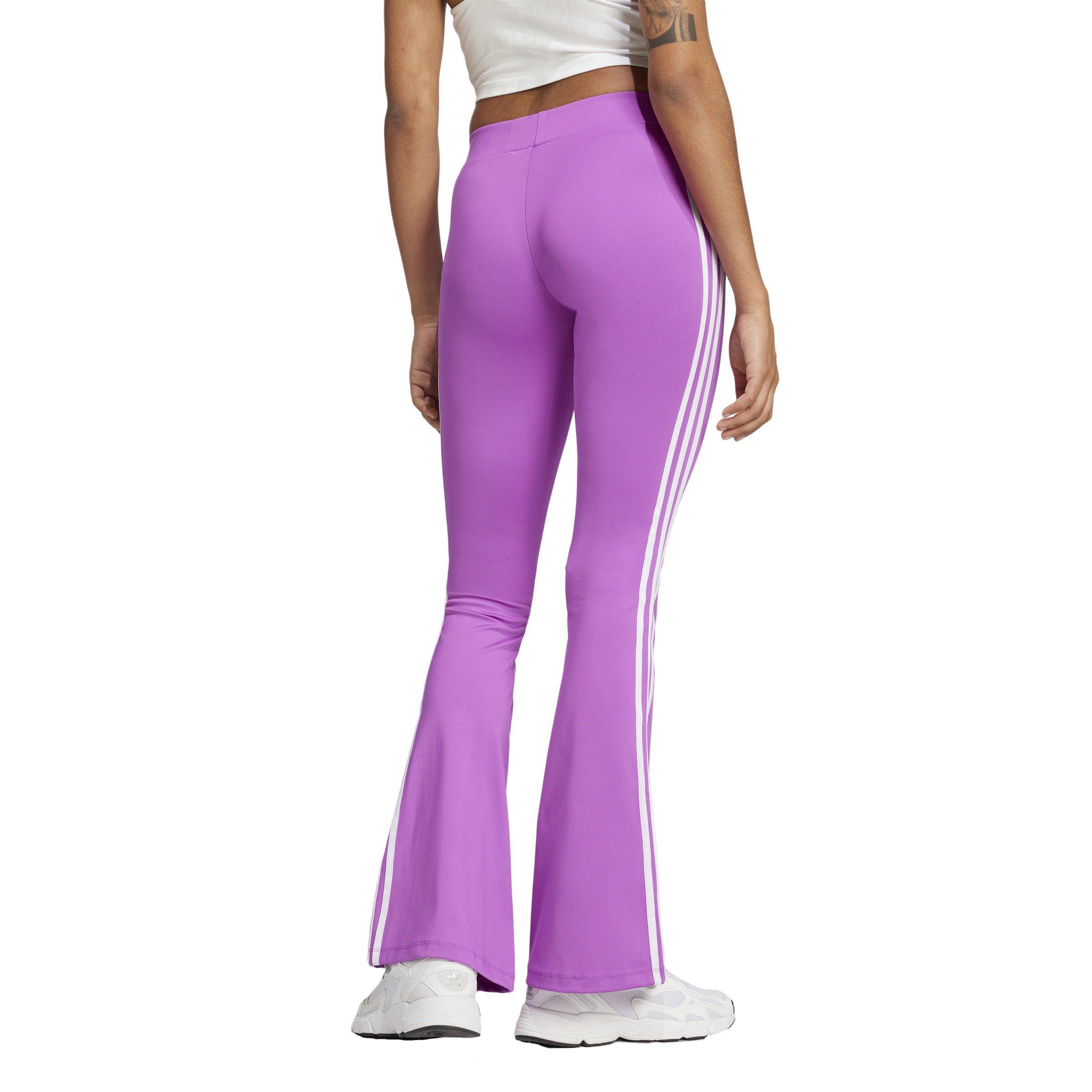 adidas Originals Women's Flared Leggings - PURPLE/WHITE Thumbnail View 2