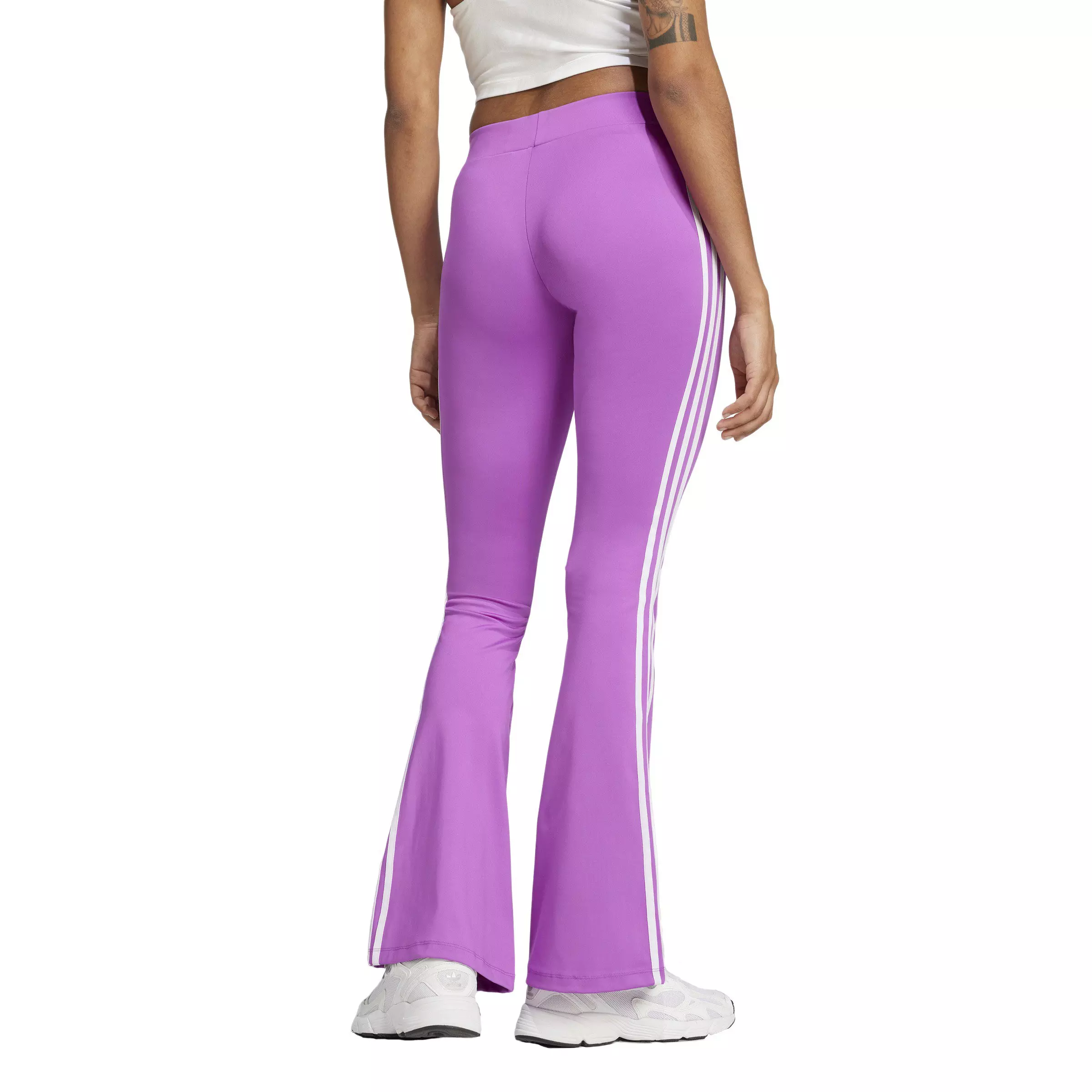 adidas Originals Women's Flared Leggings - PURPLE/WHITE