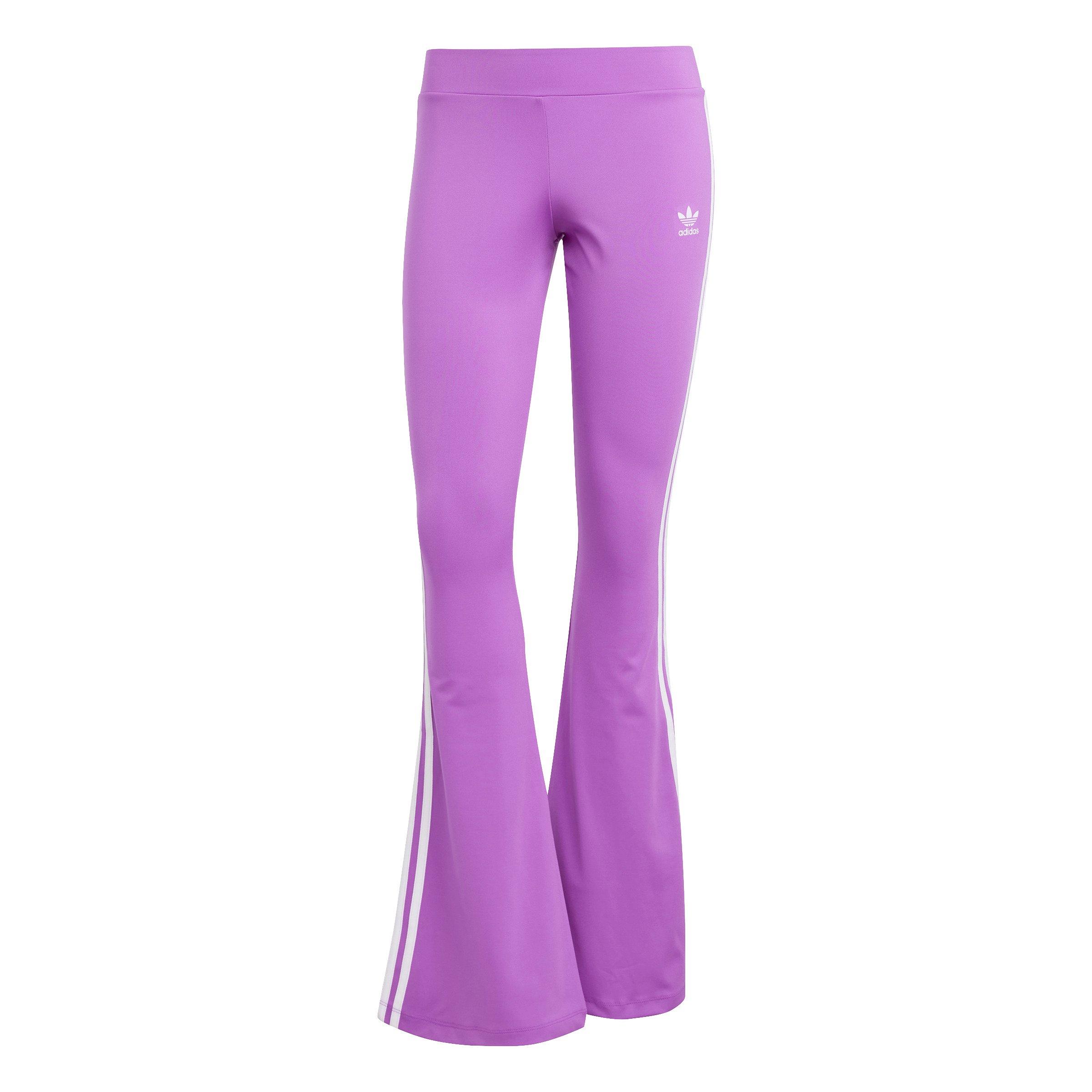 adidas Originals Women's Flared Leggings - PURPLE/WHITE Thumbnail View 6