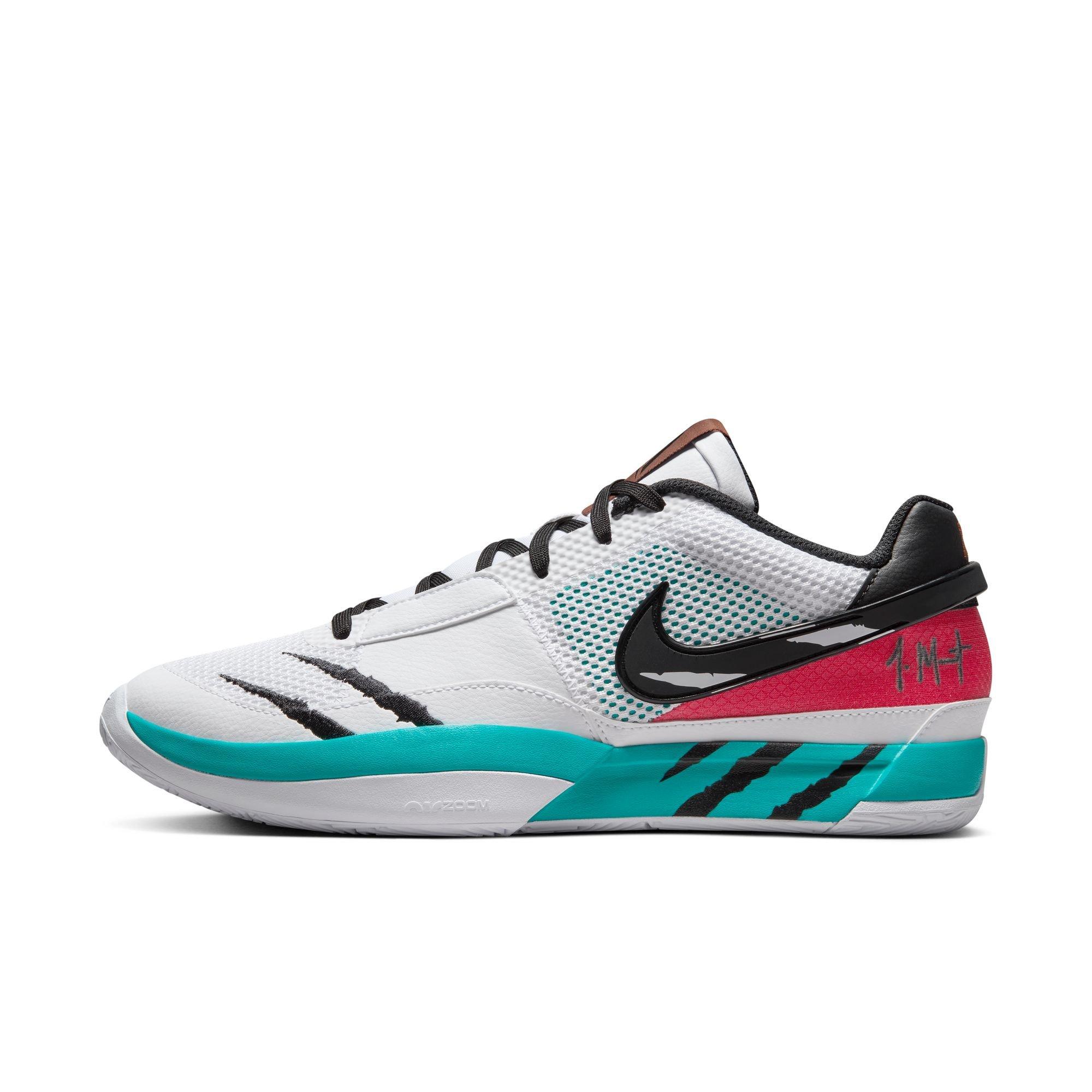Nike Ja 1 "Reverse Scratch" Men's Basketball Shoe - WHITE/BLACK/TURBO GREEN Thumbnail View 6