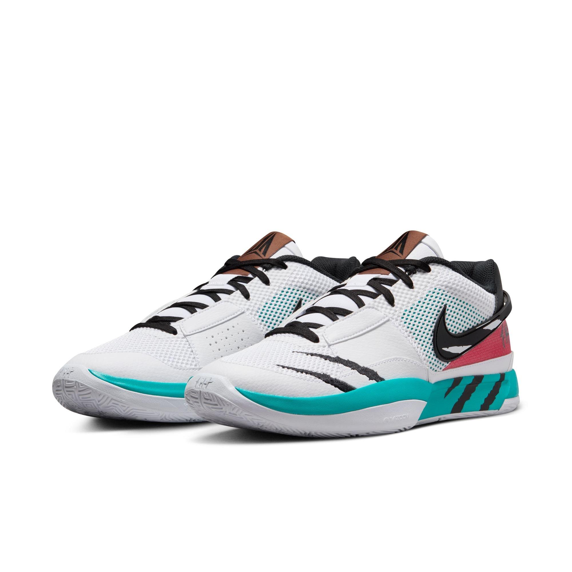 Nike Ja 1 "Reverse Scratch" Men's Basketball Shoe - WHITE/BLACK/TURBO GREEN Thumbnail View 3
