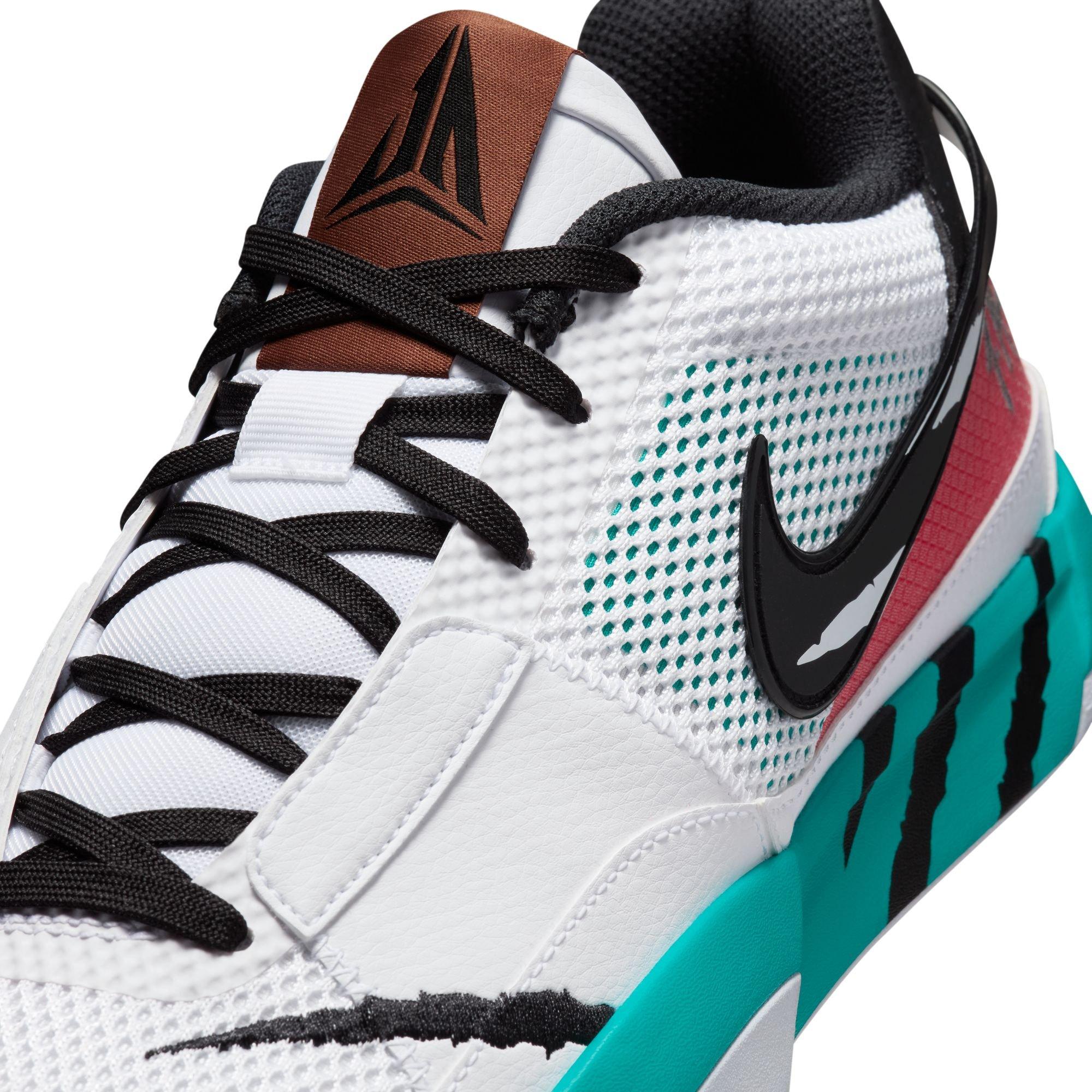 Nike Ja 1 "Reverse Scratch" Men's Basketball Shoe - WHITE/BLACK/TURBO GREEN Thumbnail View 4