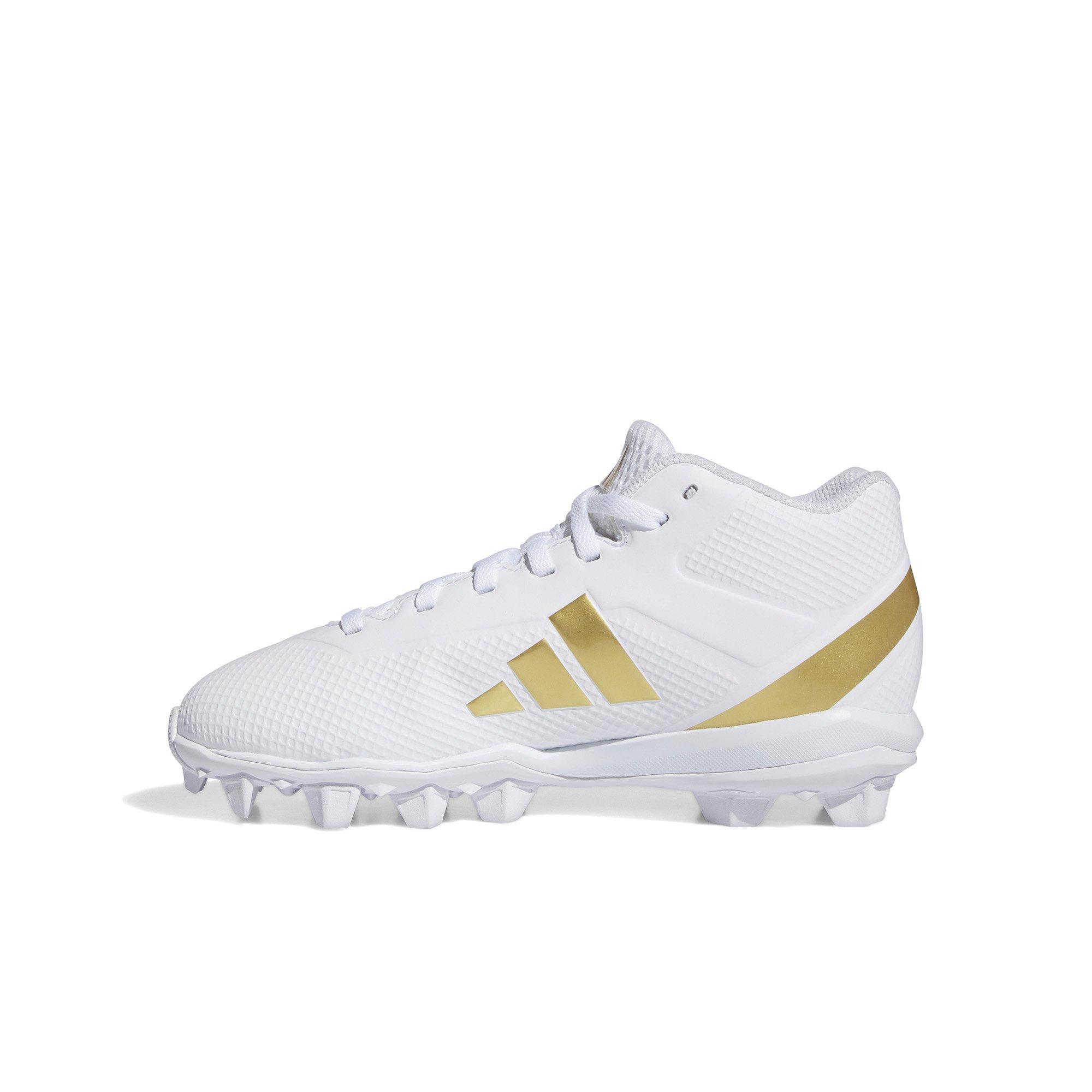 adidas Adizero Impact.2 Molded  Preschool Boys' "Ftwr White/Gold Metallic" Football Cleat