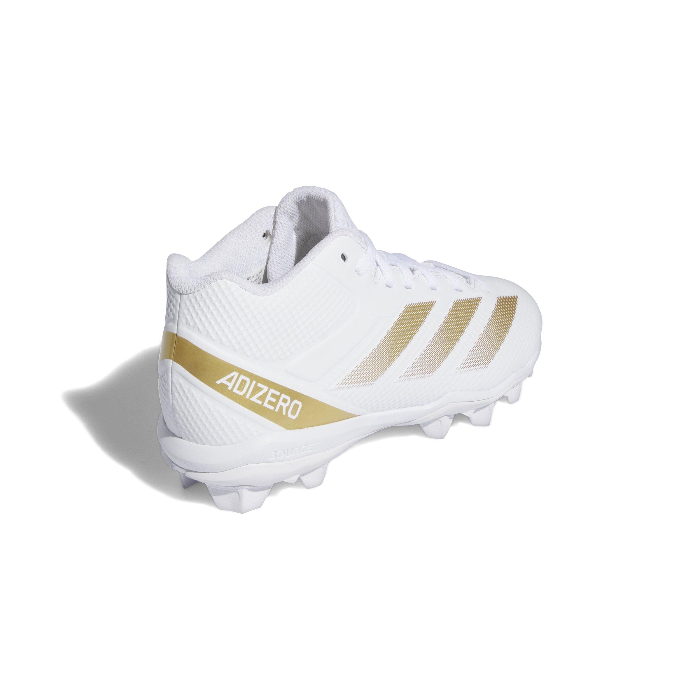 adidas Adizero Impact.2 Molded  Preschool Boys' "Ftwr White/Gold Metallic" Football Cleat